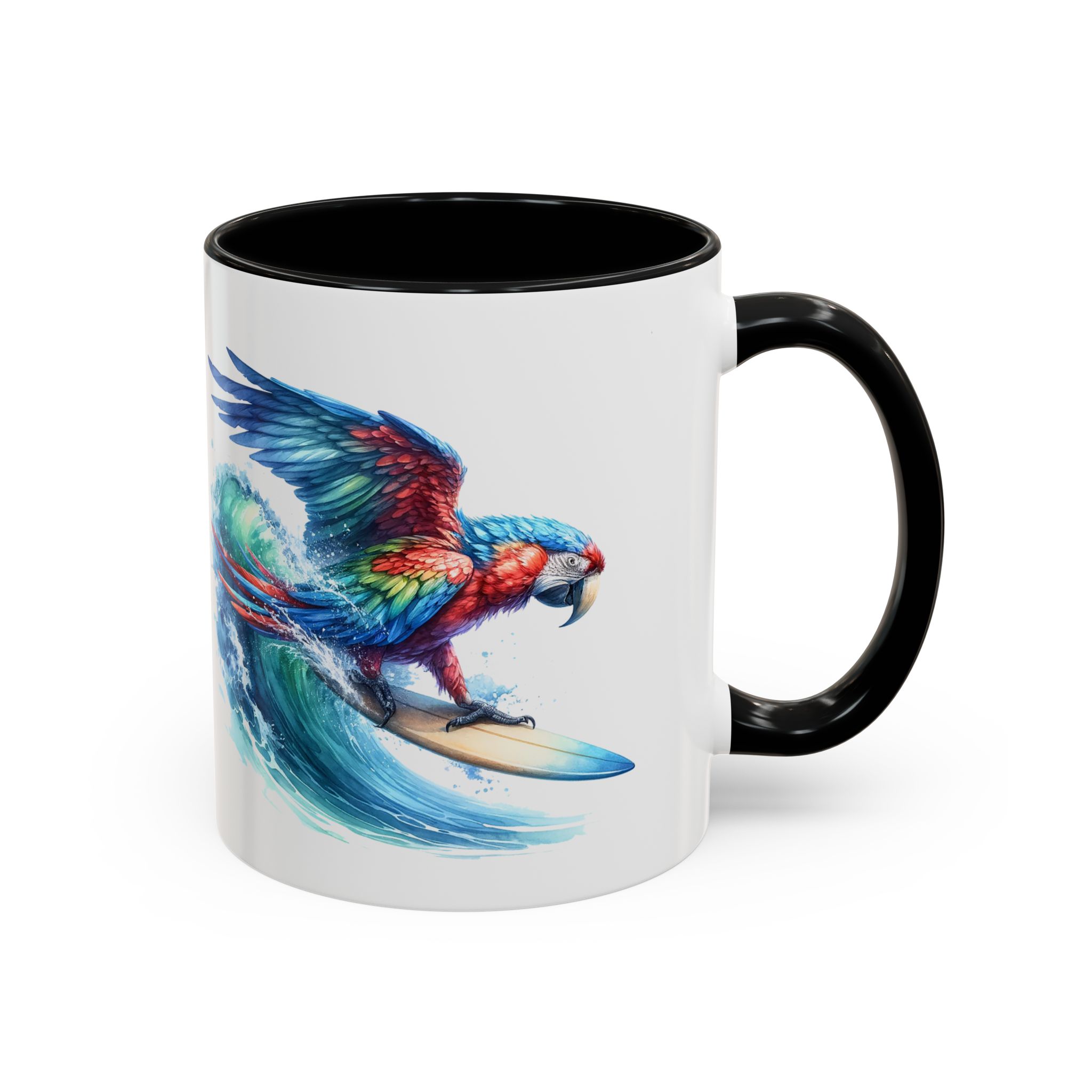 Coffee mug surf gift for her Parrot surf lover tea cup boho Mug office unique accessory nature design – Image 3