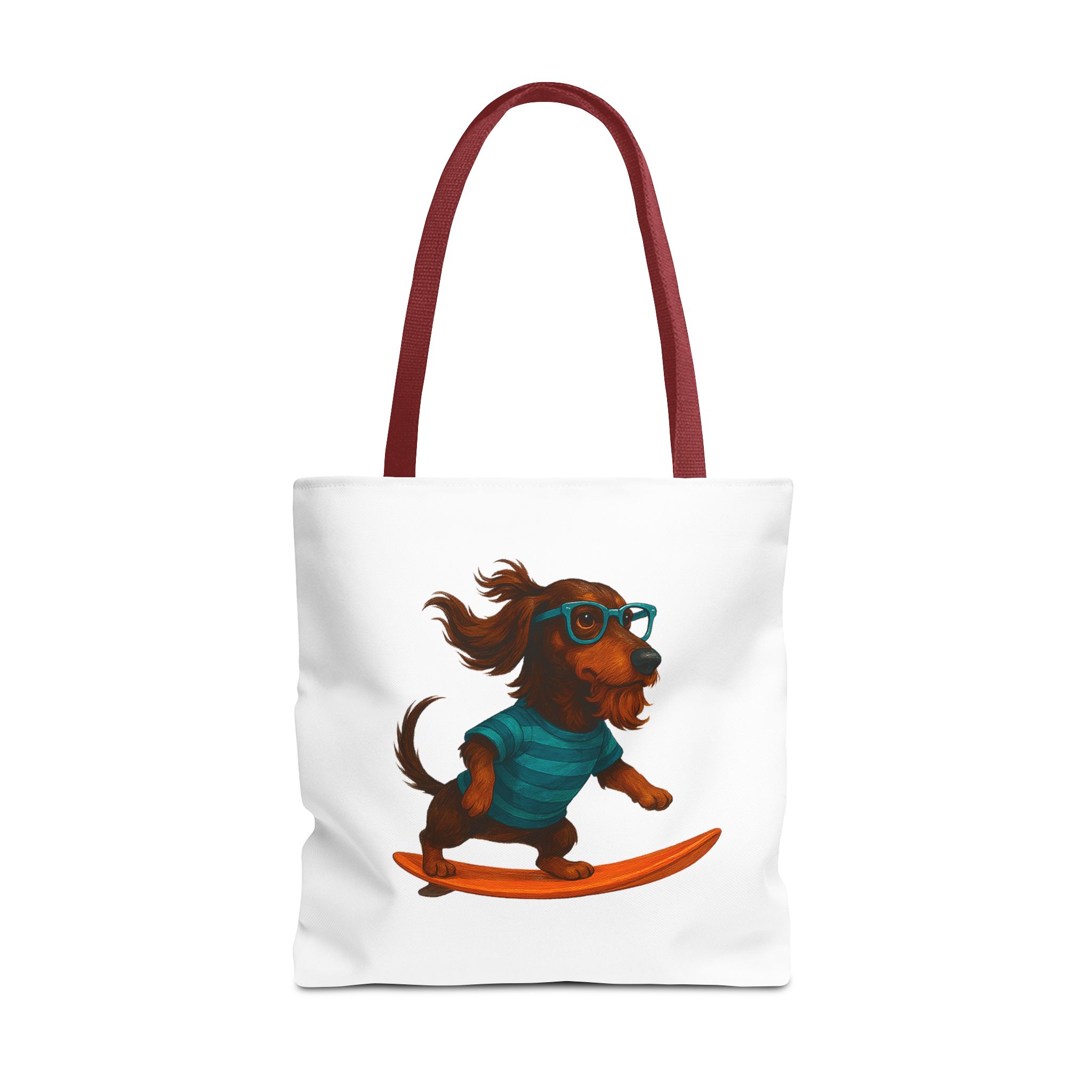 Cool canvas tote bag Dog Surfer tote bag dachshund lover gift shoulder bag surf handbag – Image 11
