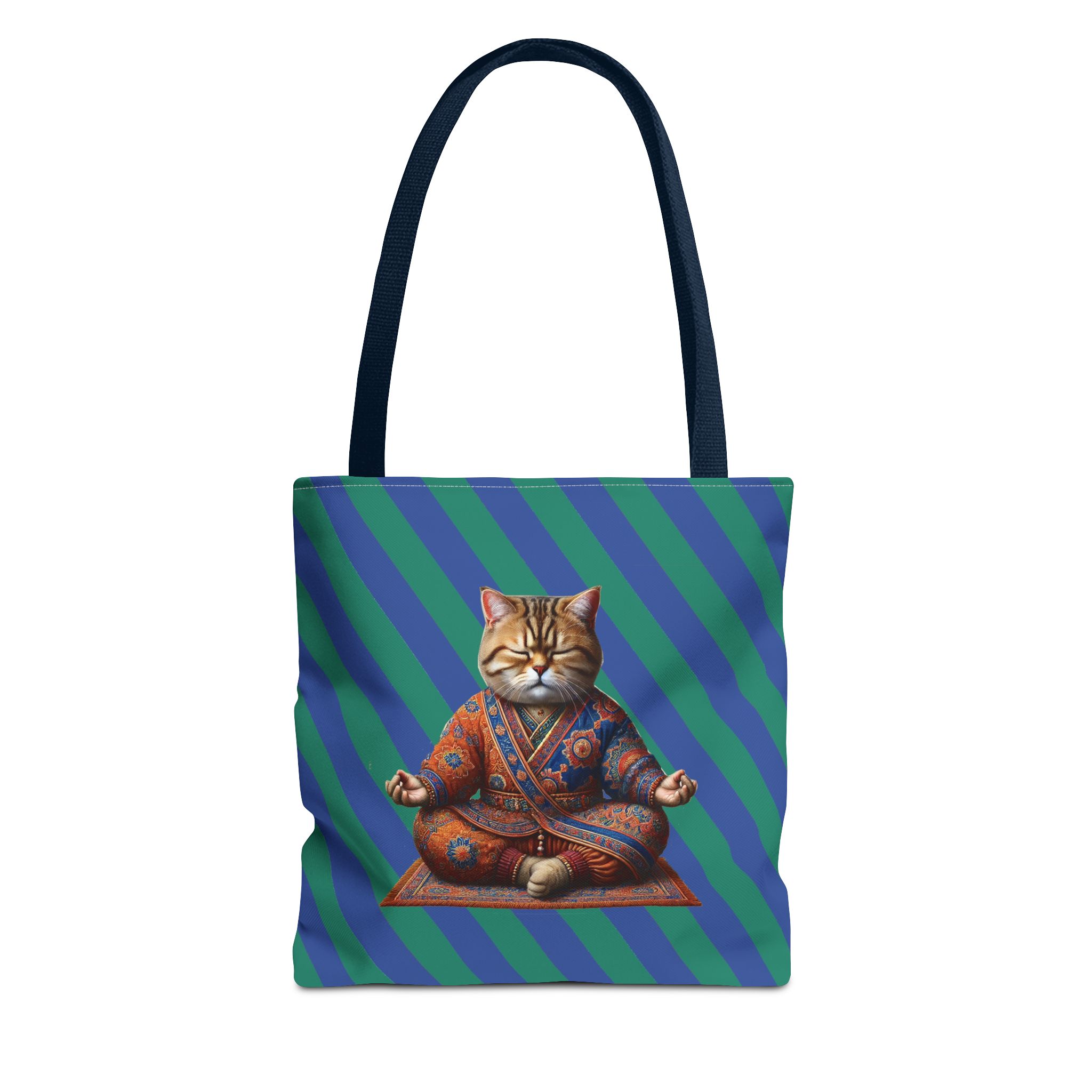Canvas Tote bag Cat meditation handbag yoga bag vintage buddha mindfulness purse – Image 25