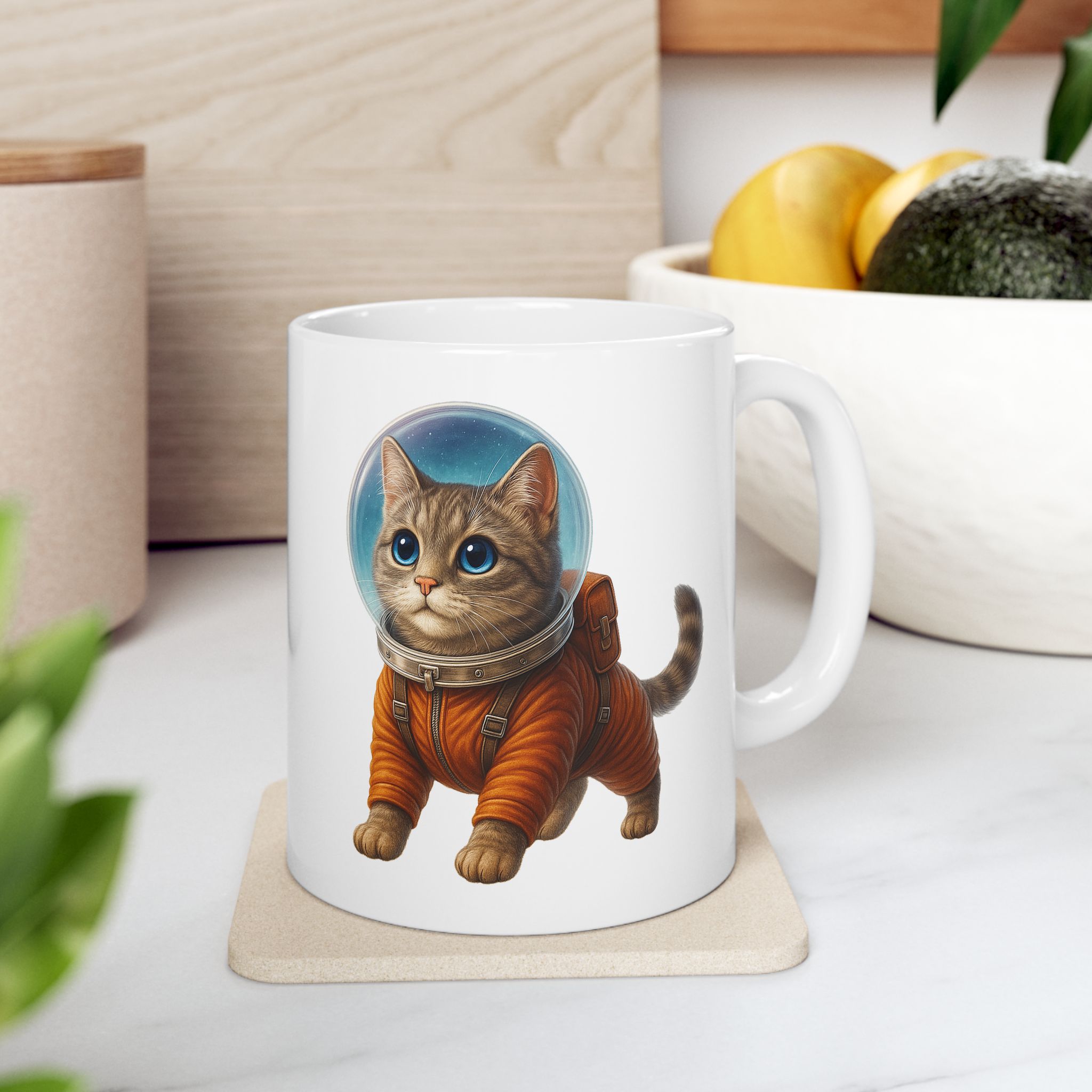 Coffee Mug funny Cat lover boho Mug Cat astronaut tea cup pet unique accessory kitten gift for her – Image 3