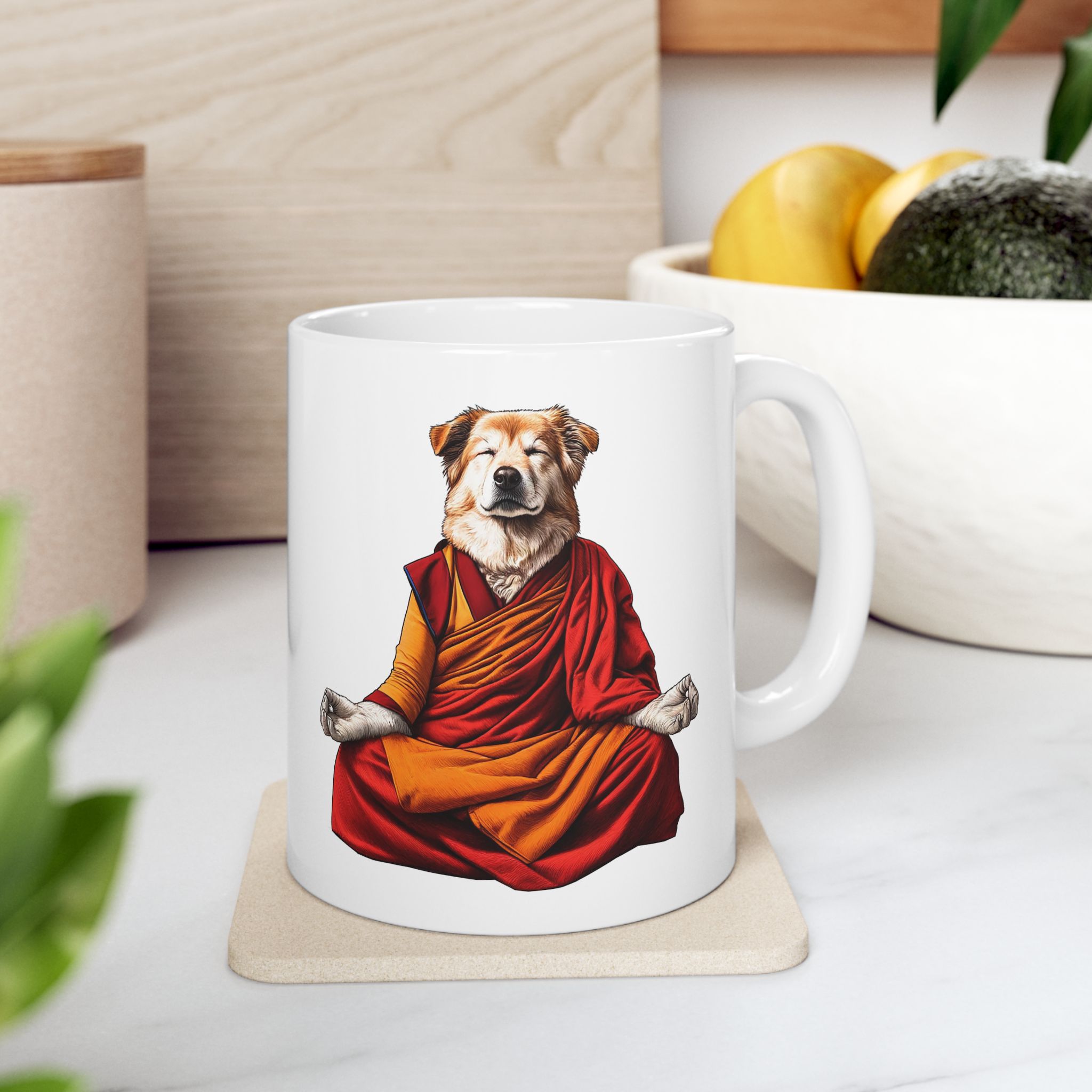 Funny Mug Meditation lover coffee Cup Dog yoga gift for her office mug cute pet accessory puppy design - Image 3
