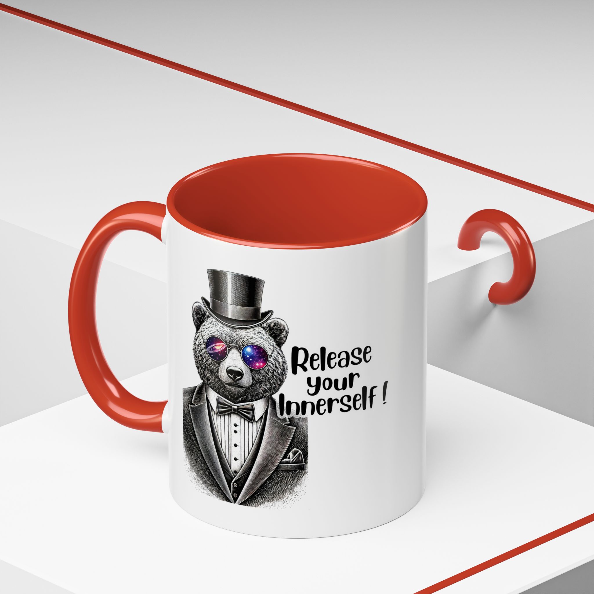 Funny mug boho motivational gift for her cute cup tea lover cool funny mug office accessory self confidence design bear - Image 16