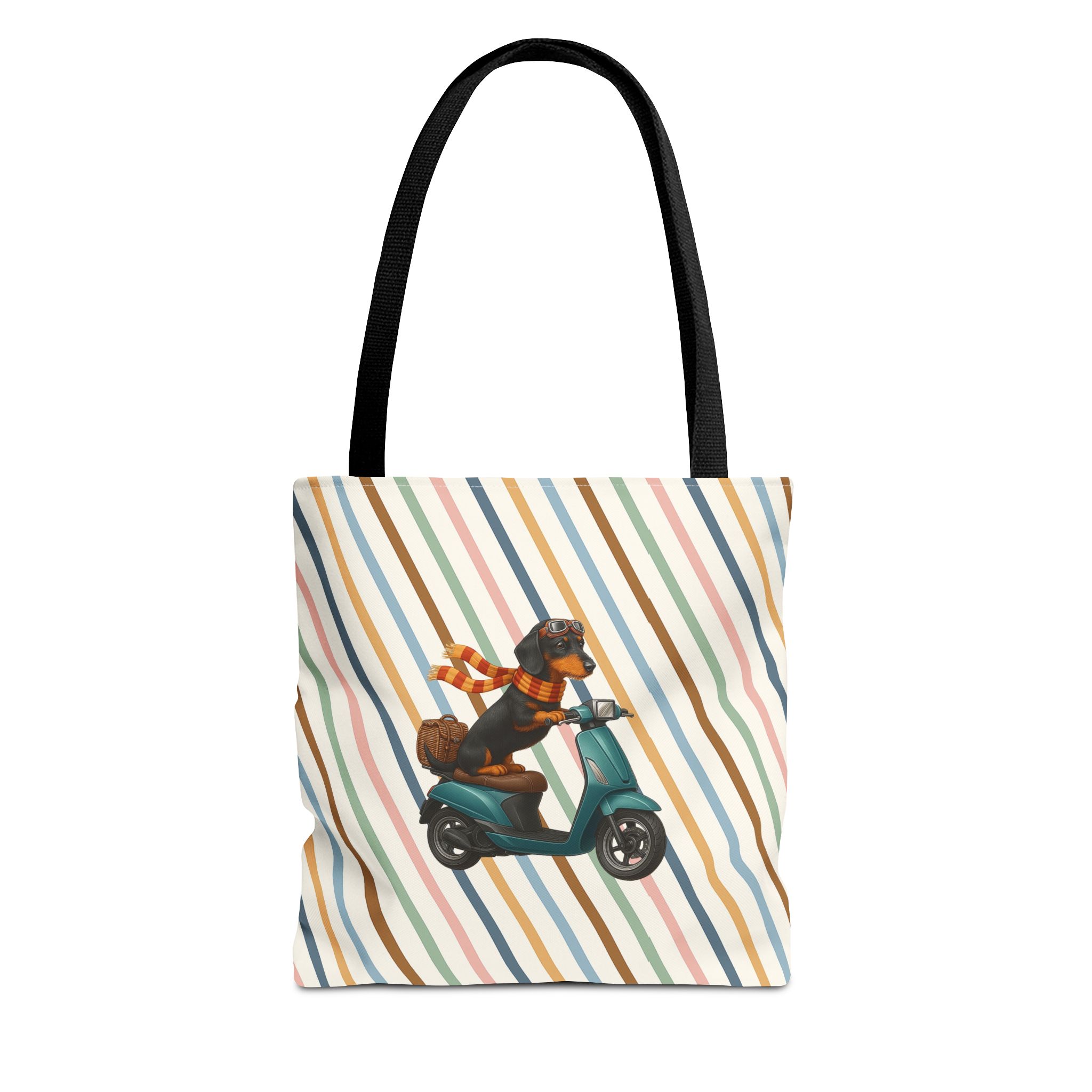 Dachshund canvas tote bag scooter funny shoulder bag dog cute tote bag cool gift for her pet lover purse puppy print cool handbag