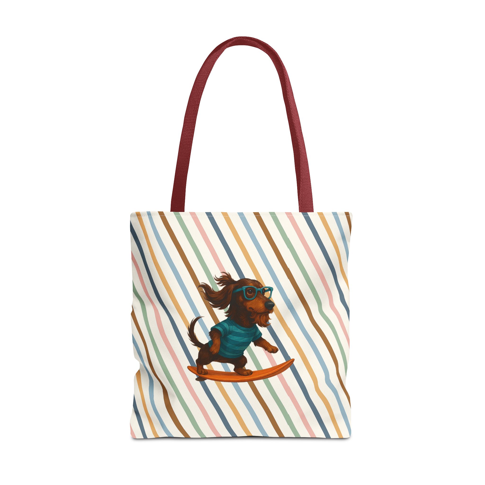 Cool canvas tote bag Dog Surfer tote bag dachshund lover gift shoulder bag surf handbag – Image 11
