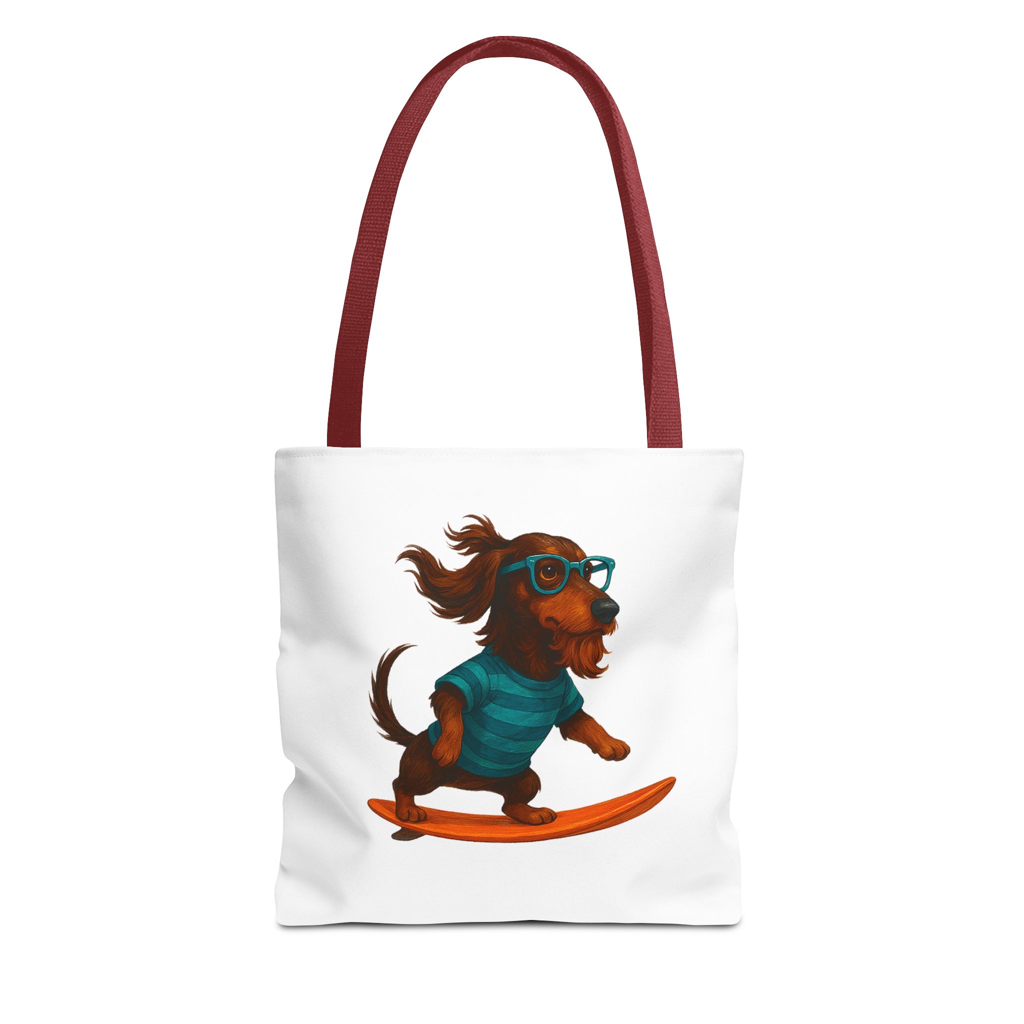 Cool canvas tote bag Dog Surfer tote bag dachshund lover gift shoulder bag surf handbag – Image 7