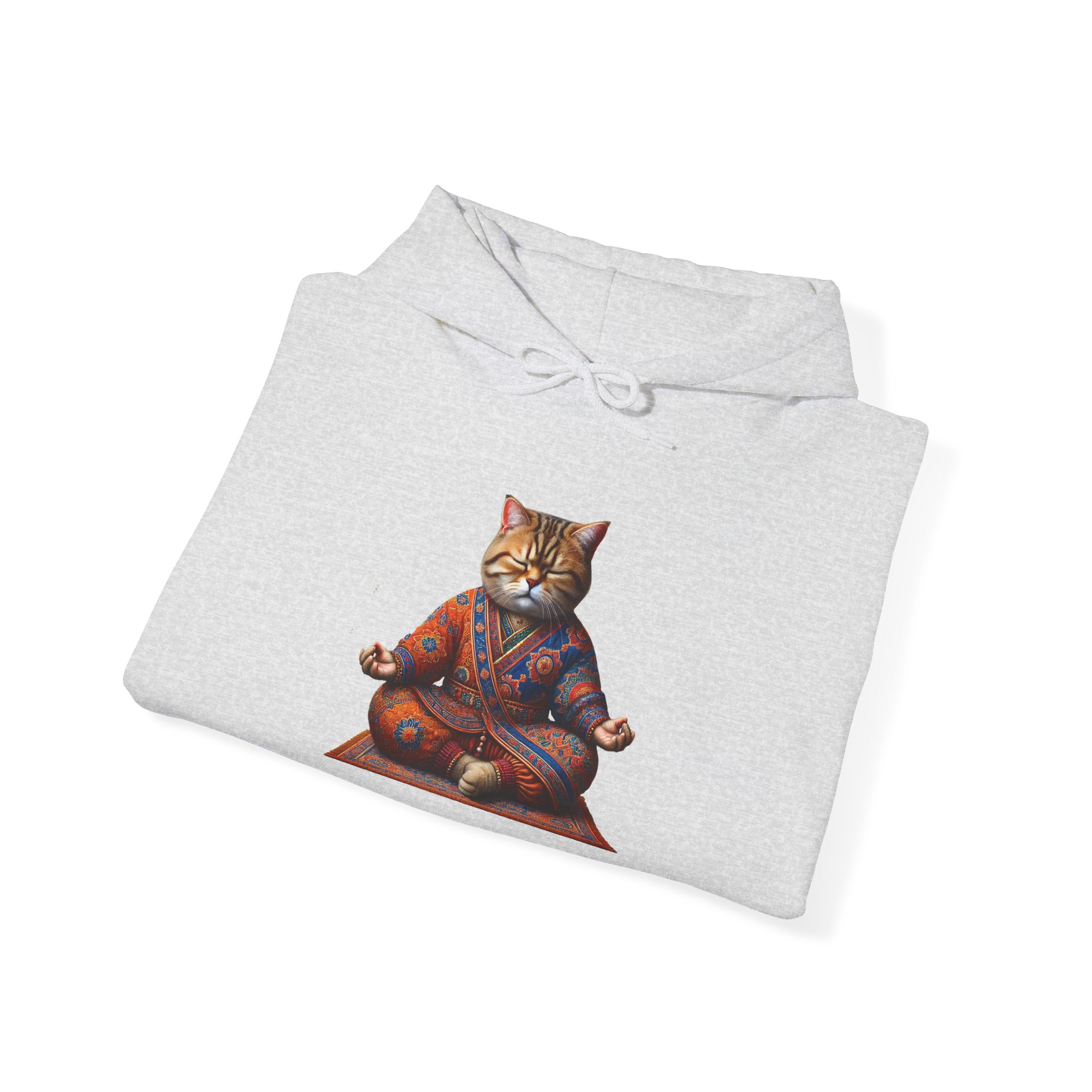 Cat Meditation Hoodie – Boho Cat Hoodie – Kitty Yoga Hoodie spiritual print - Image 5