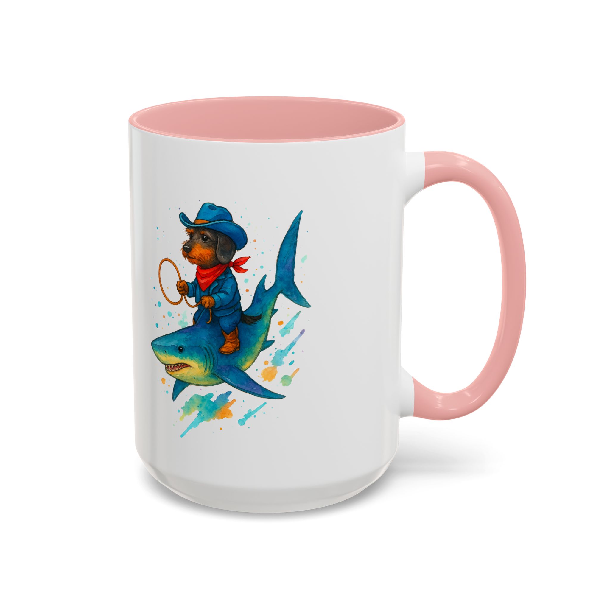Funny Mug coffee lover Cowboy gift for him tea cup unique riding a shark mug office accessory shark design cowboy - Image 29
