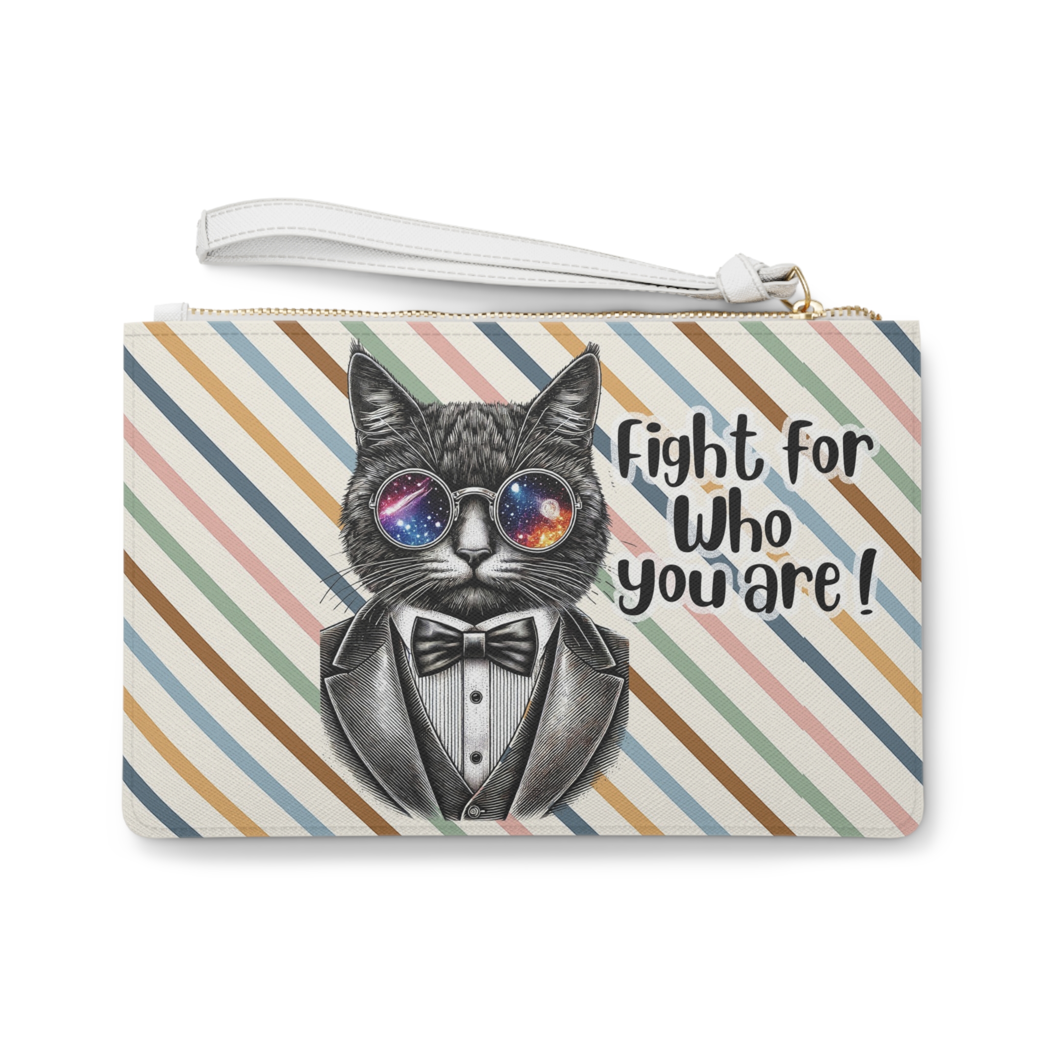 Funny clutch bag Motivational vintage bag cat design evening bag Cool animal purse – Image 2