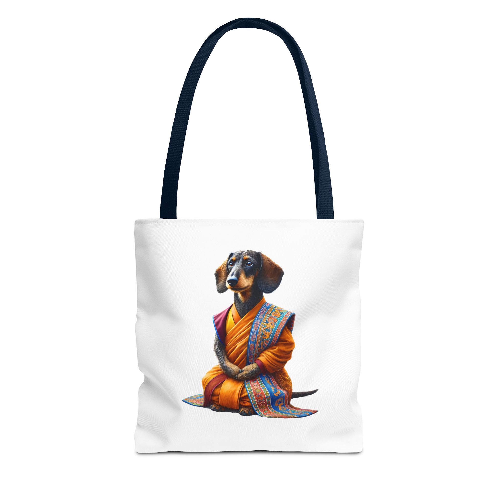 Meditation canvas tote bag Dog cute tote bag mindfulness design Dog funny gift colourful shoulder bag puppy purse – Image 25