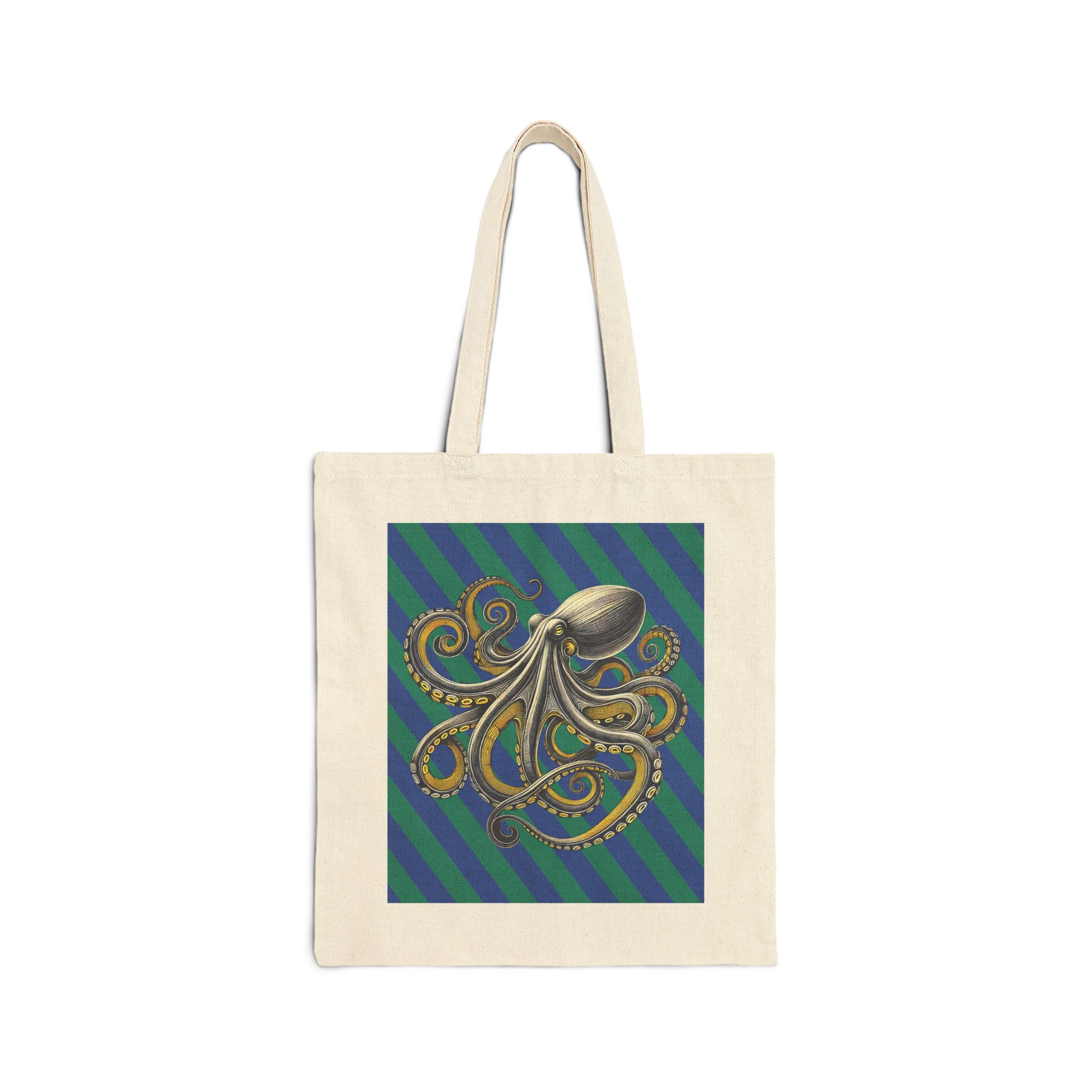 boho canvas tote bag octopus calligraphy handbag japanese clothing gift cool shoulder bag vintage apparel comfy