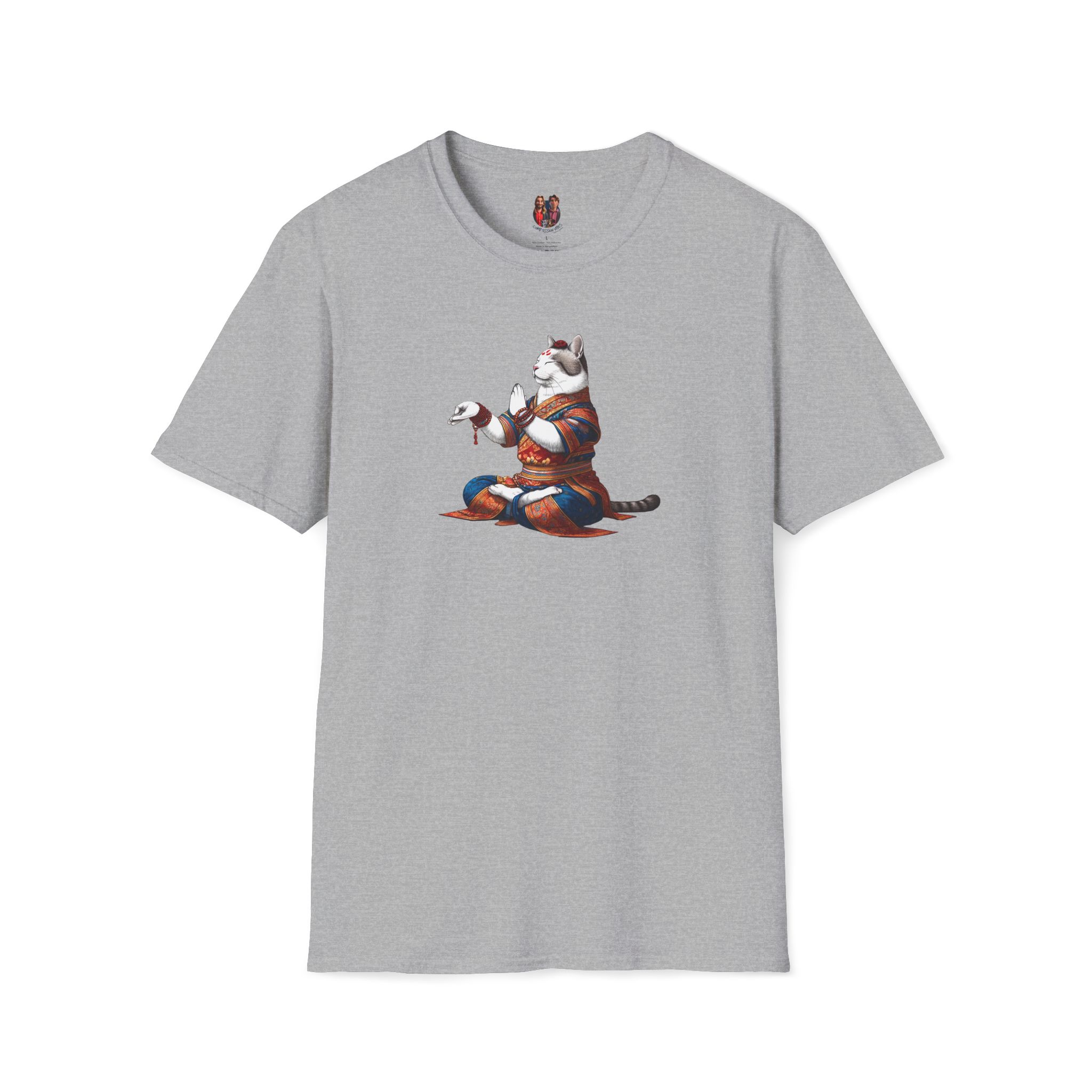 Funny tshirt Cat graphic Tee yoga cat vintage clothing meditation buddha mindfulness outfit - Image 10