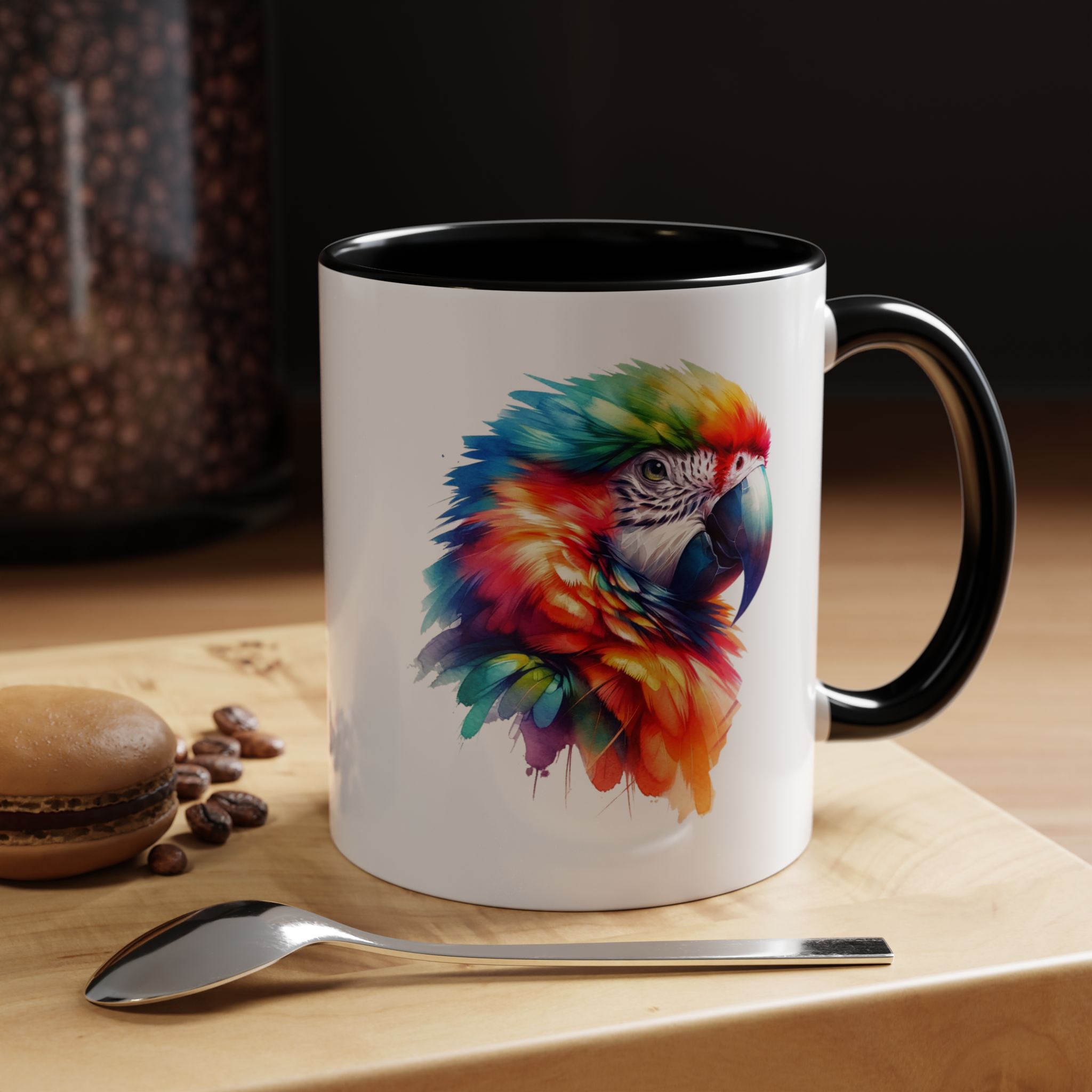 Parrot Mug vivid colors bird lover Cup parrot print cool print nature lover accessory stylish print - Imagen 3