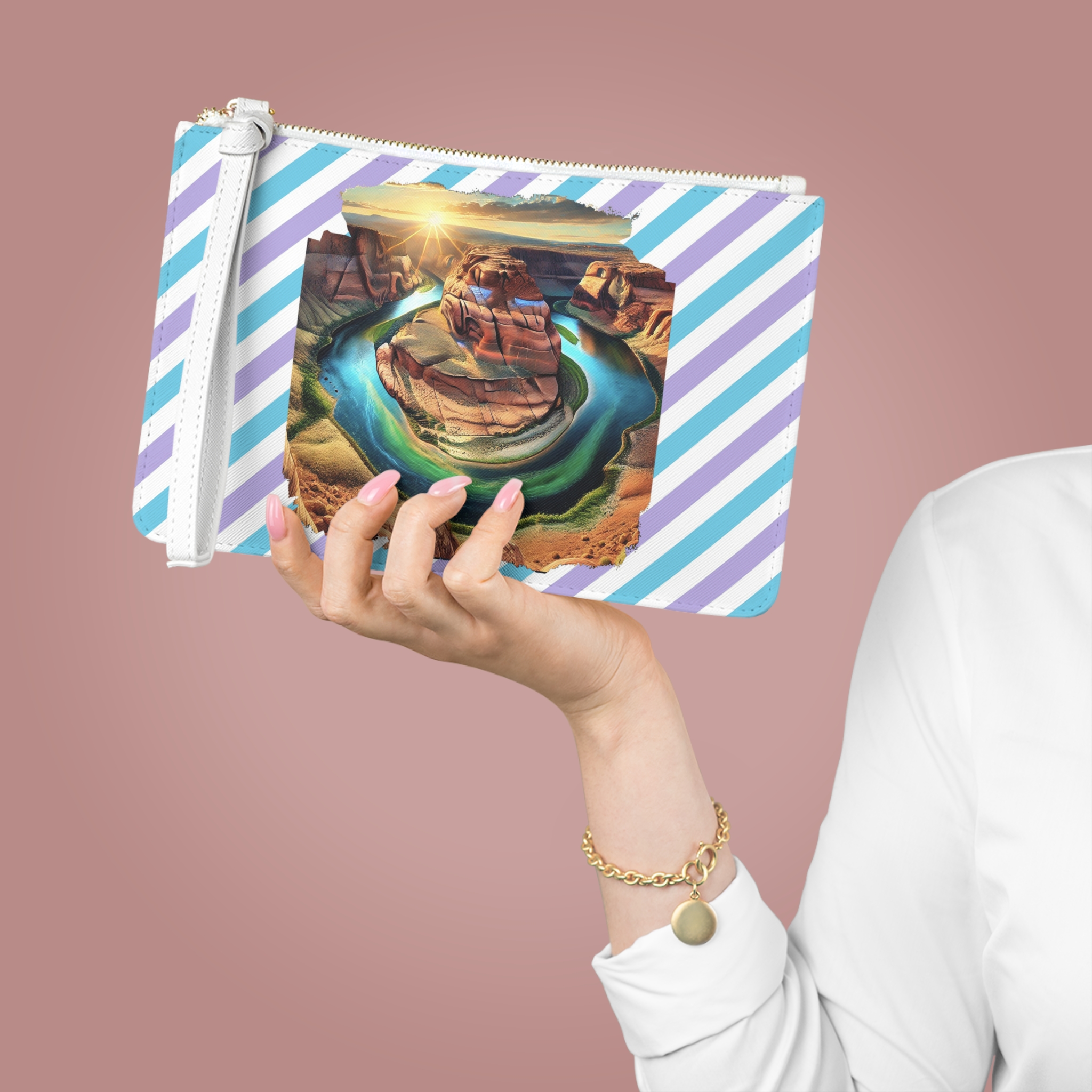 Evening bag Grand canyon clutch bag landscape USA horsehoe bend clothing gift colouful Handbag vintage evening bag