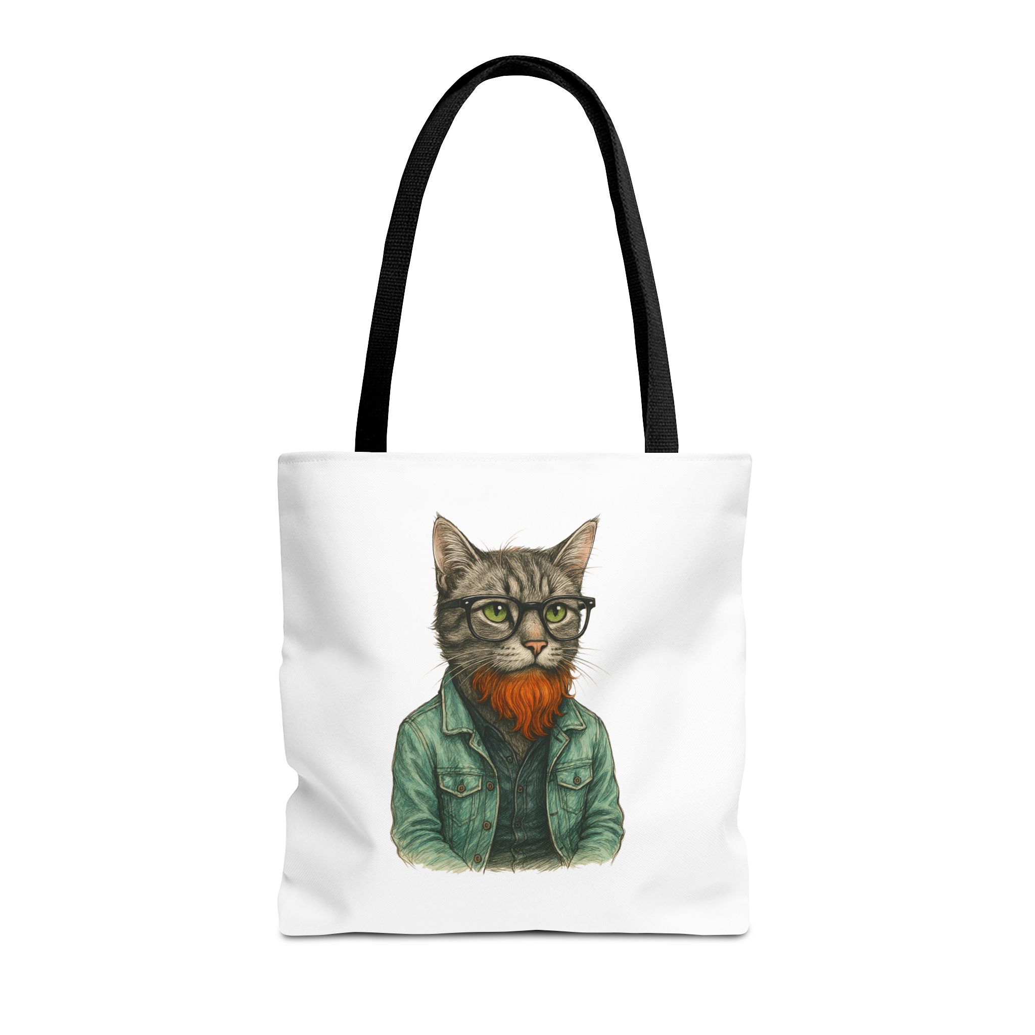 Hipster Cat tote bag – Kitty Tote bag – Boho Cat purse hipster print - Image 3