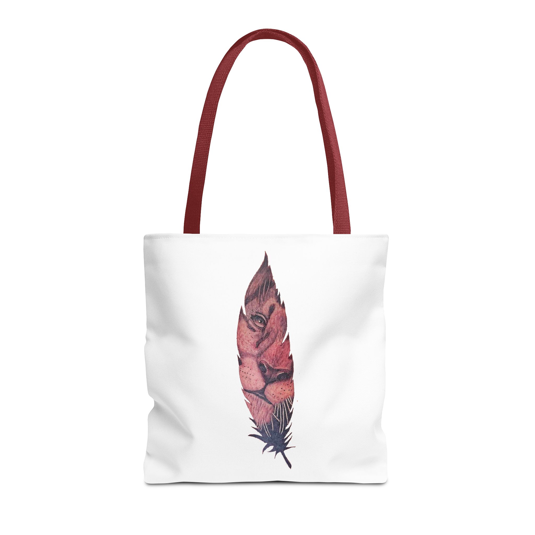 Canvas tote Surrealist Feather cute tote bag Art for the Bold Exclusive Dreamlike Drawing on Premium shoulder bag Lion – Image 9