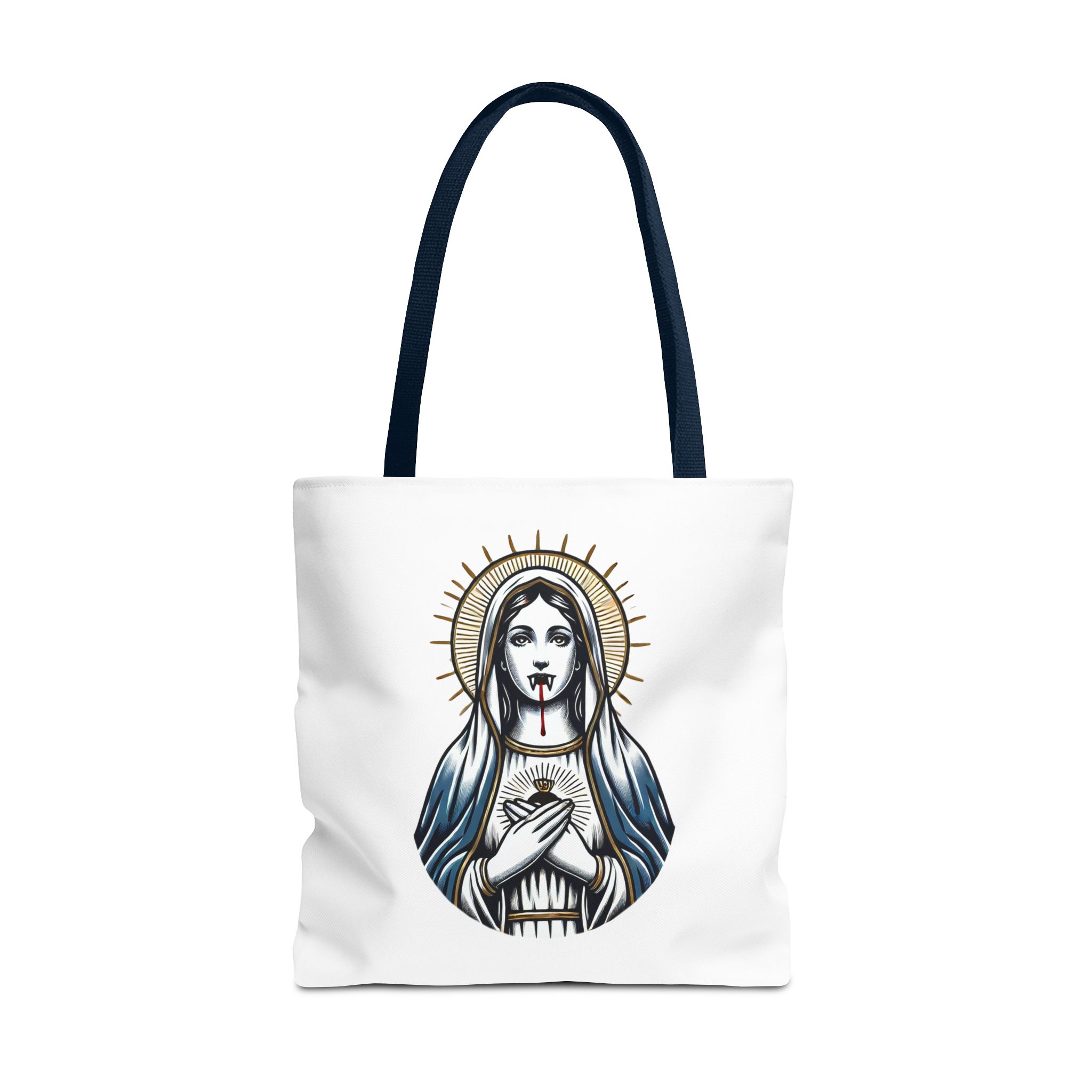 Ironic tote bag vampire Funny Bag virgin mary Canvas Tote bag religious sarcastic clothing gift satirical print cool Handbag purse bag – Image 29