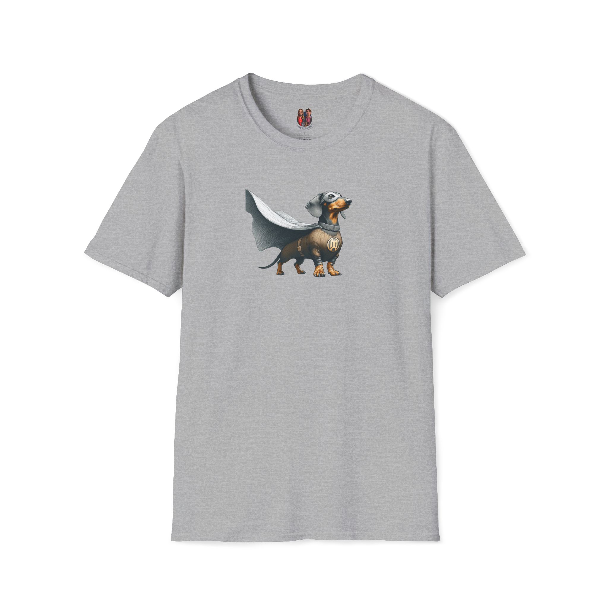 Super Dog Tee Shirt - Hero Dachshund Illustration - Comic Style Dog Graphic Tee - Image 2