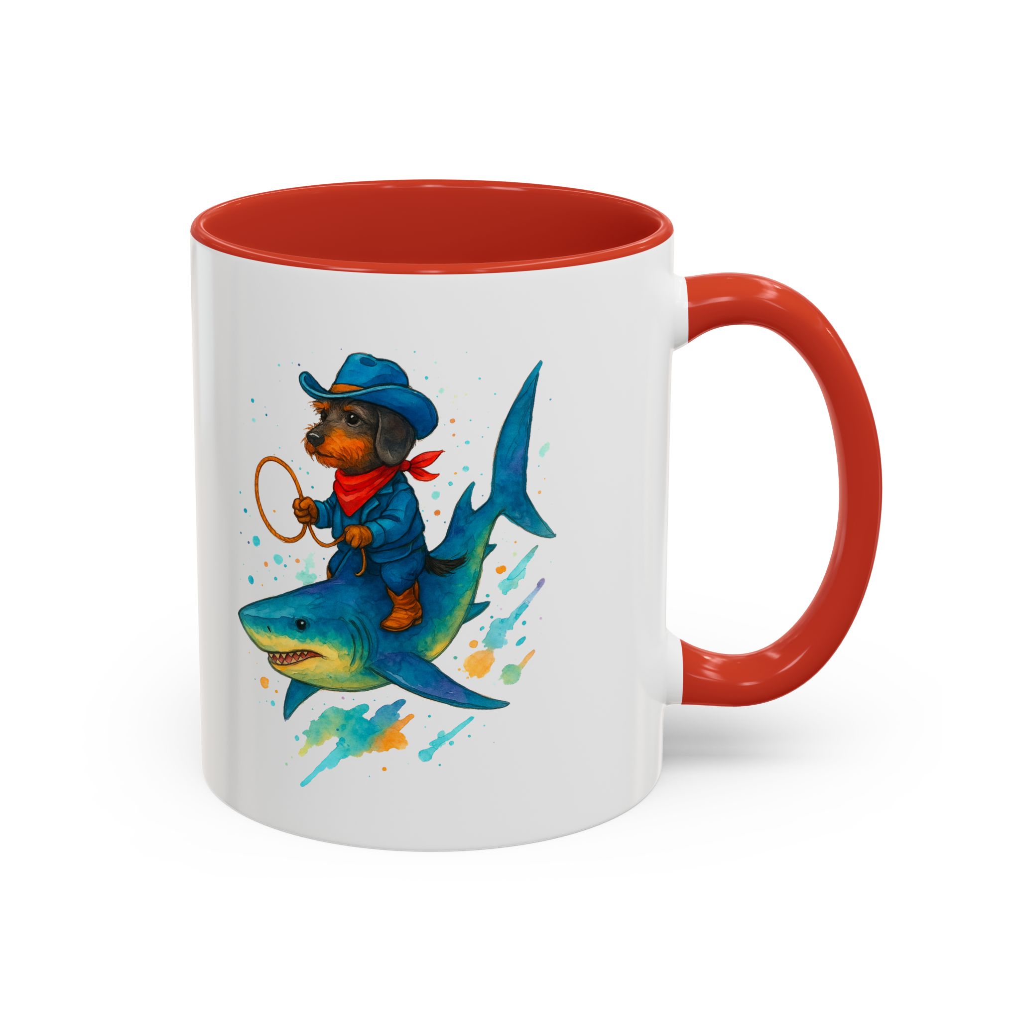 Funny Mug coffee lover Cowboy gift for him tea cup unique riding a shark mug office accessory shark design cowboy - Image 17