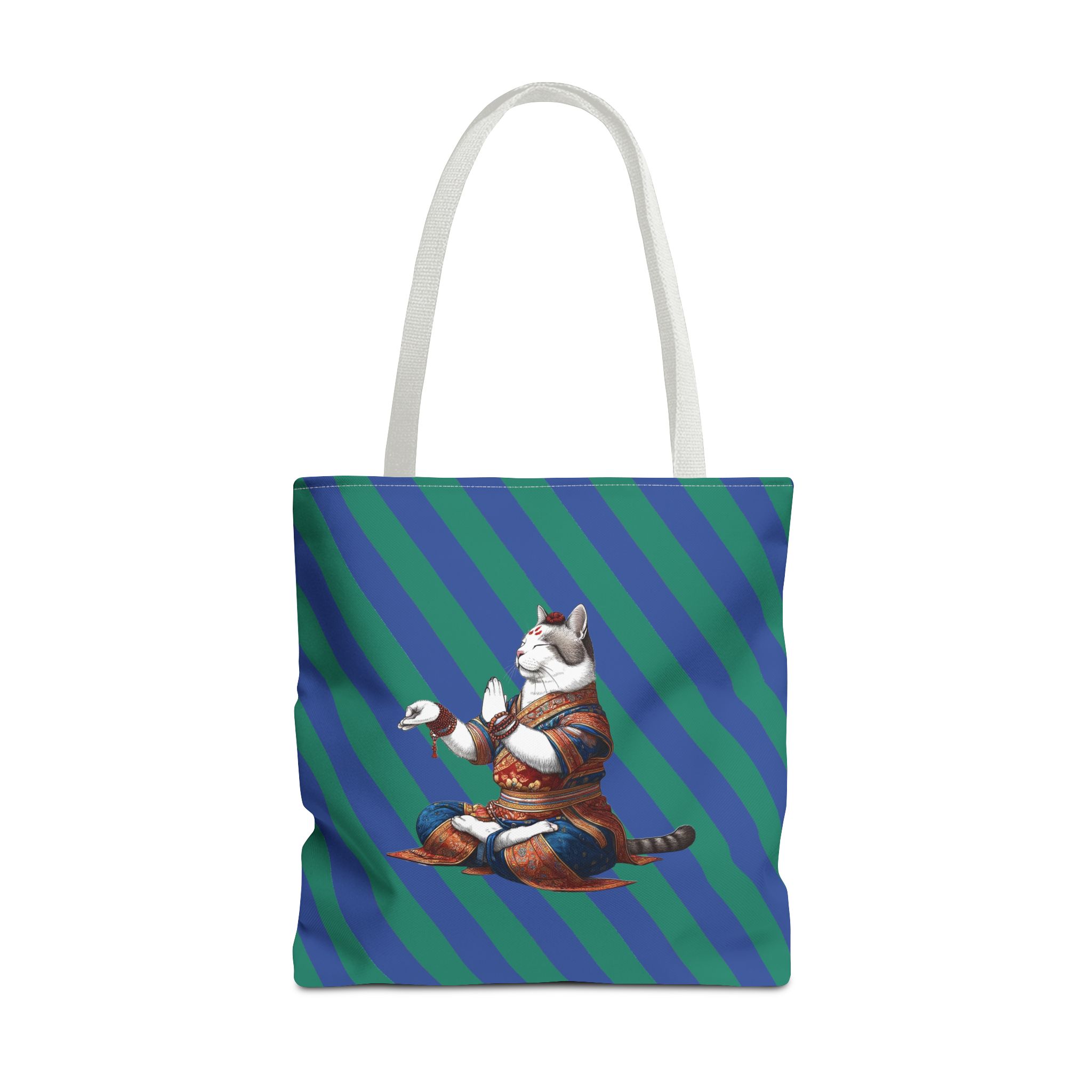 Cat Canvas tote bag yoga bag Kitten meditation vintage shoulder bag mindfulness funny handbag - Image 17
