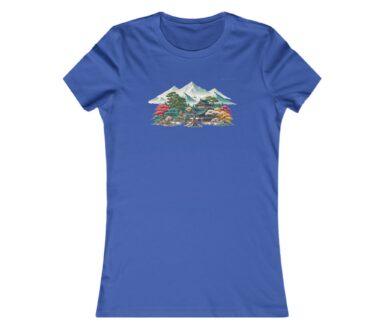 Blue T-shirt with Mountain Design