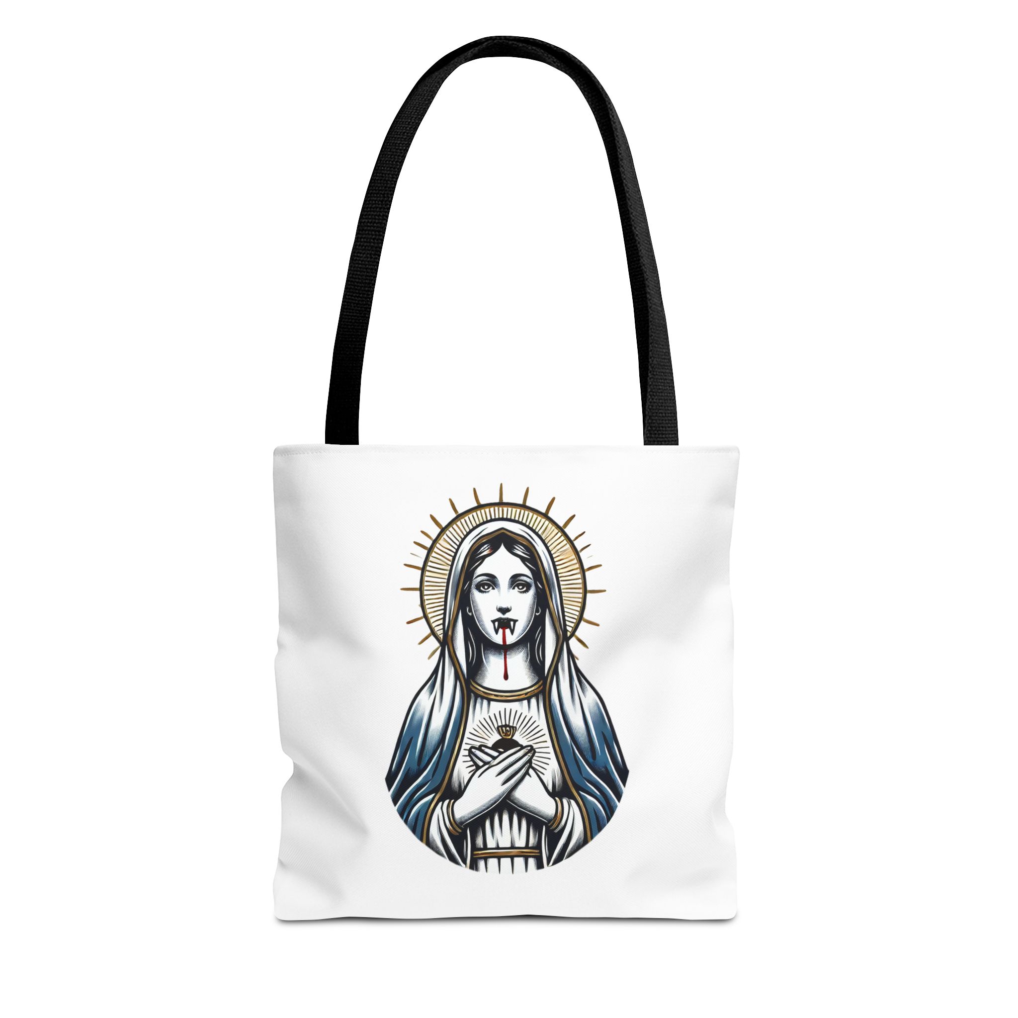 Ironic tote bag vampire Funny Bag virgin mary Canvas Tote bag religious sarcastic clothing gift satirical print cool Handbag purse bag