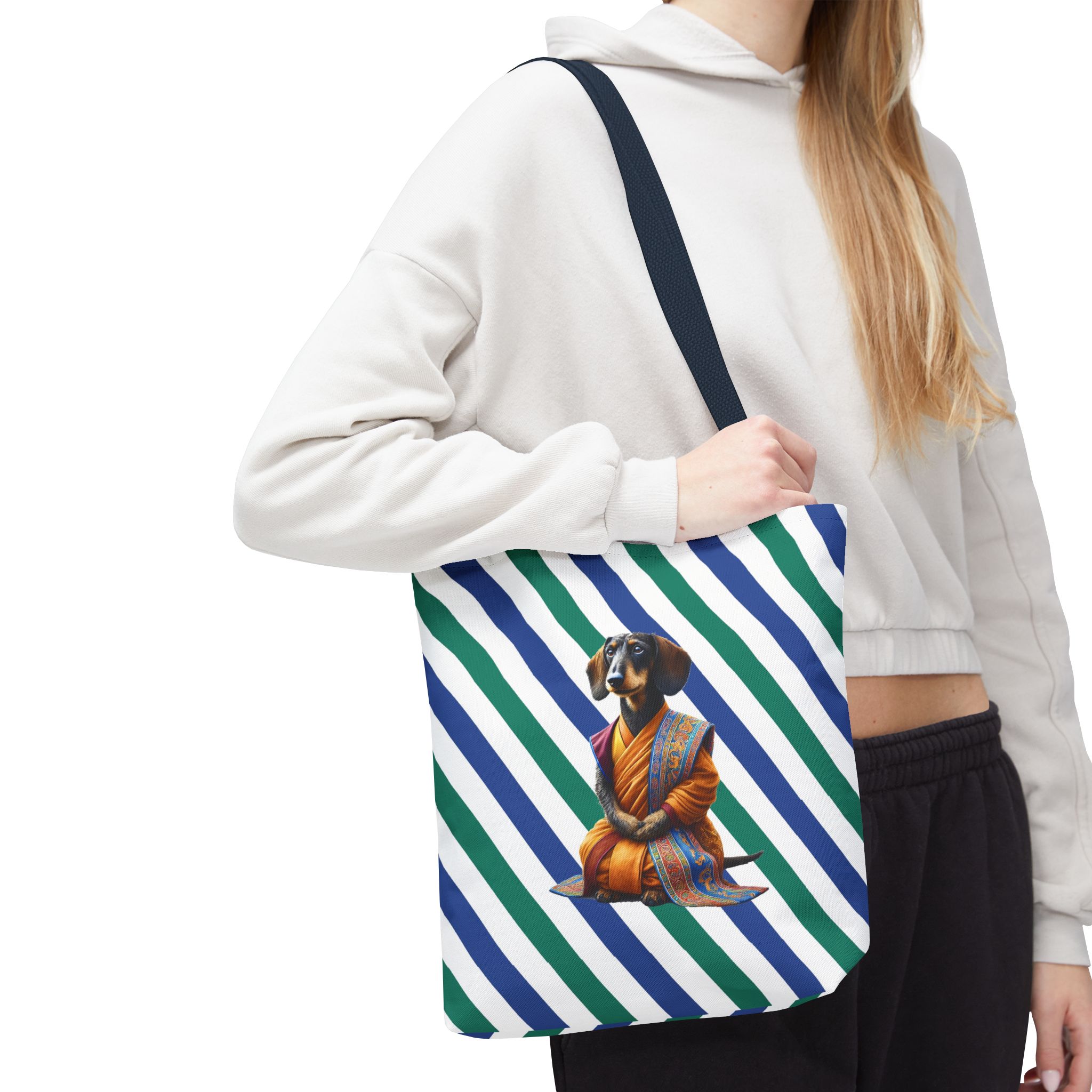 Meditation canvas tote bag Dog cute tote bag mindfulness design Dog funny gift colourful shoulder bag puppy purse - Image 26