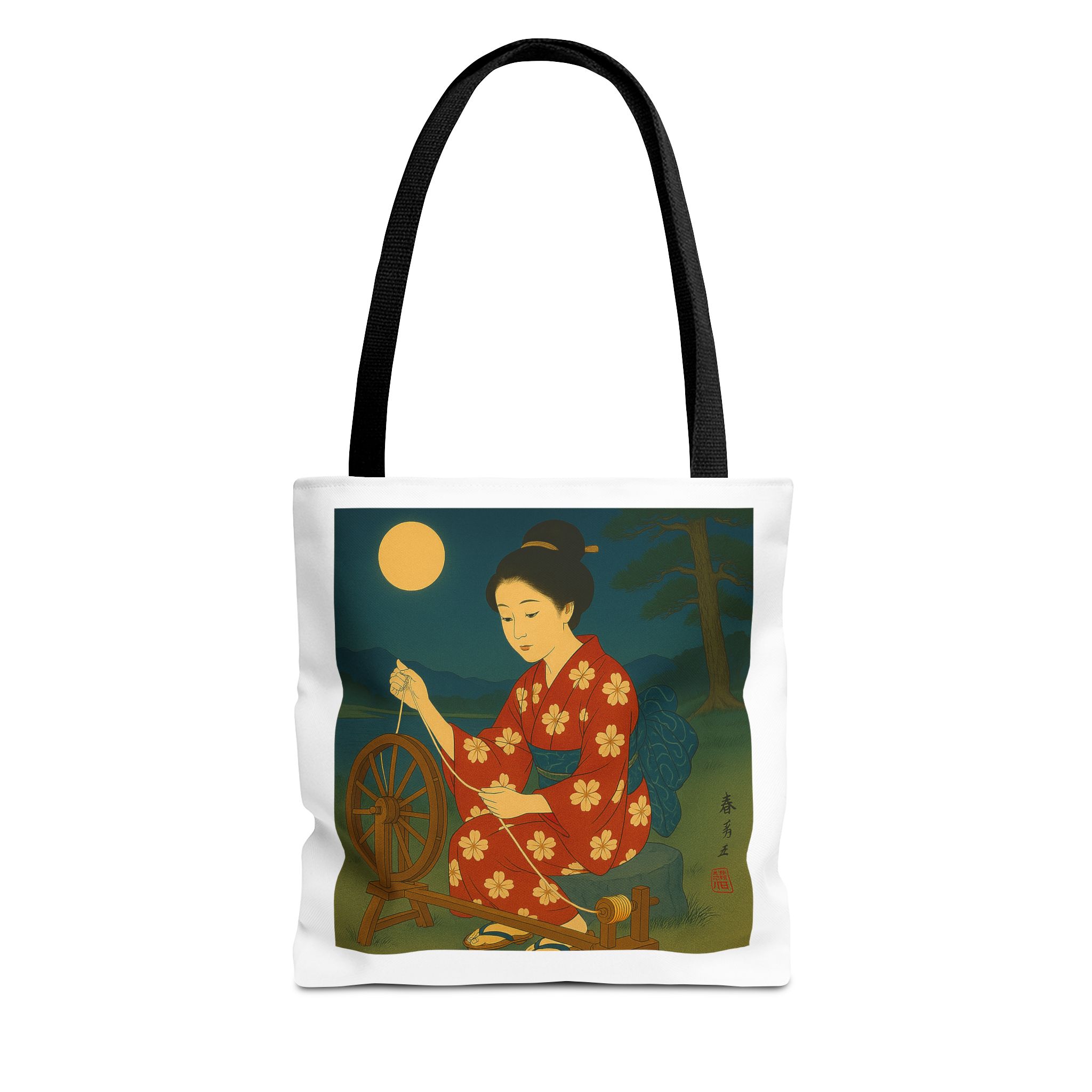 Japan shopping bag retro artistic illustration with unique graphics