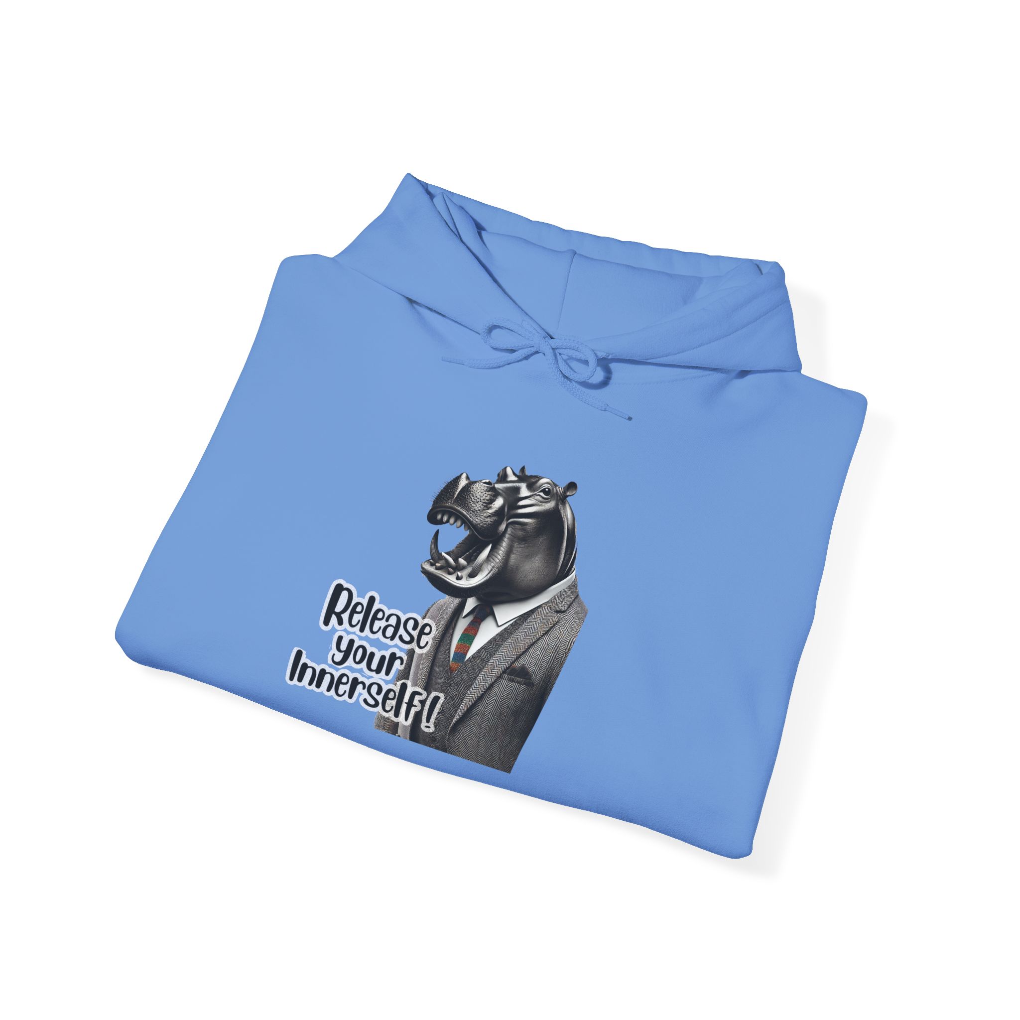 Graphic sweater motivational vintage Hoodie hippopotamus design funny clothing for self confidence boost – Image 19