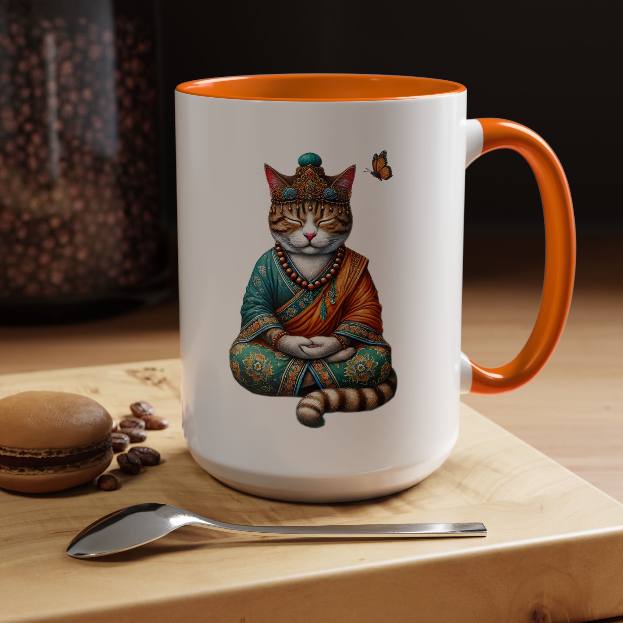 Coffee Mug meditation unique Mug cat lover tea cup yoga gift for her mindfulness accessory pet design – Image 55