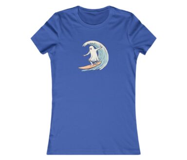 Blue T-Shirt with Surfing Ghost Design