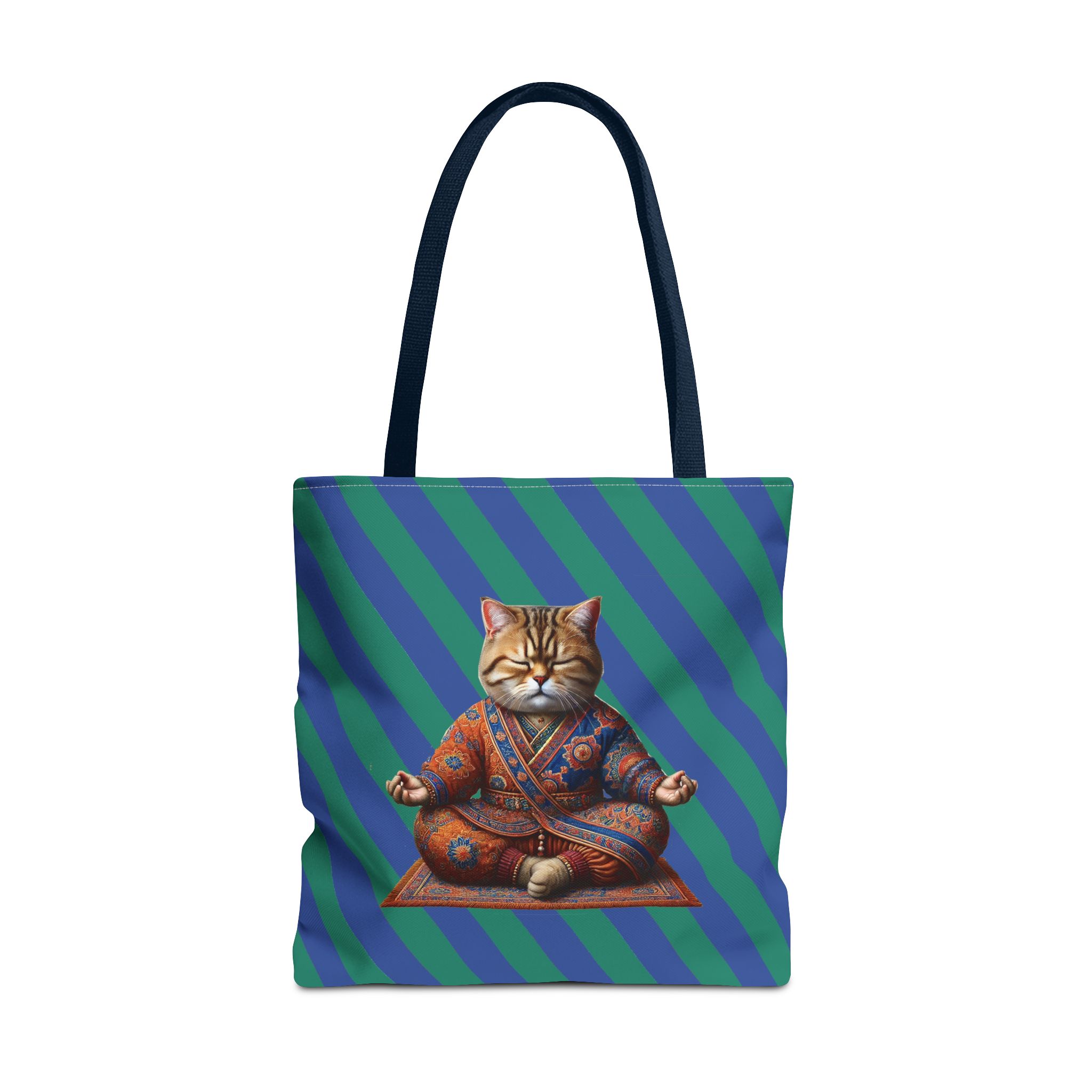 Canvas Tote bag Cat meditation handbag yoga bag vintage buddha mindfulness purse – Image 29