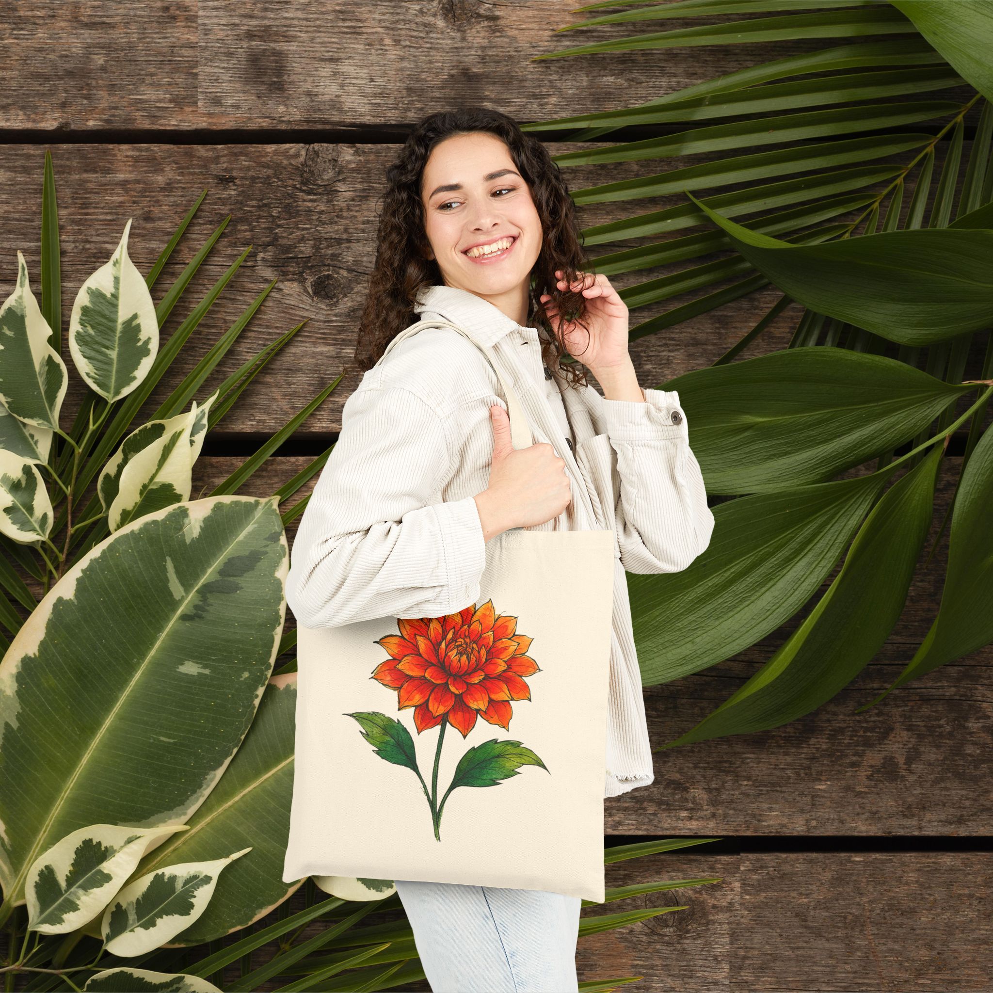 Wildflower canvas tote bag vintage flowers cute tote bag flowers shoulder bag gift for her tropical plant purse - Image 3