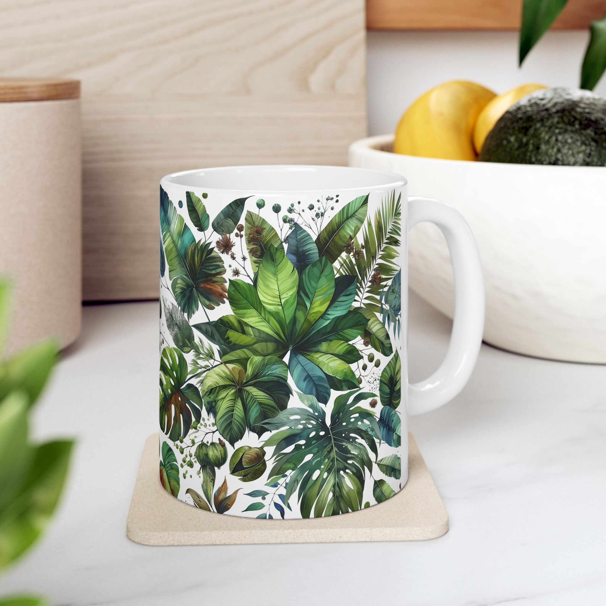 Tea cup Nature cute mug office coffee lover gift for her cool accessory unique mug boho design – Image 3