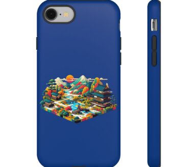 Blue Phone Case with Landscape Design