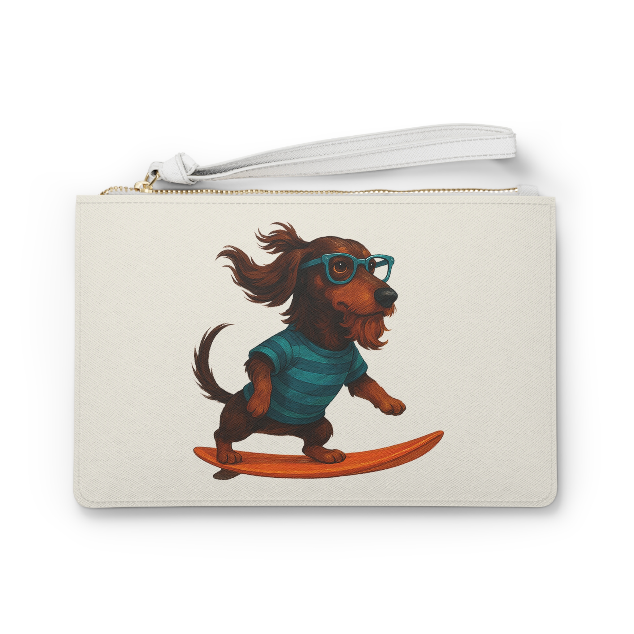 Cool Clutch bag Dog Surfer clutch bag dachshund lover gift purse surf handbag – Image 2
