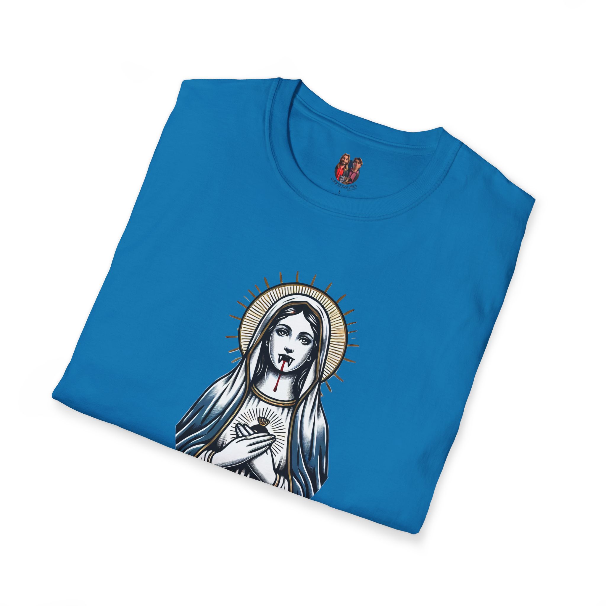 Ironic Tshirt vampire graphic tee virgin mary sarcastic clothing gift satirical print cool apparel comfy outfit comfort colors shirt - Image 23