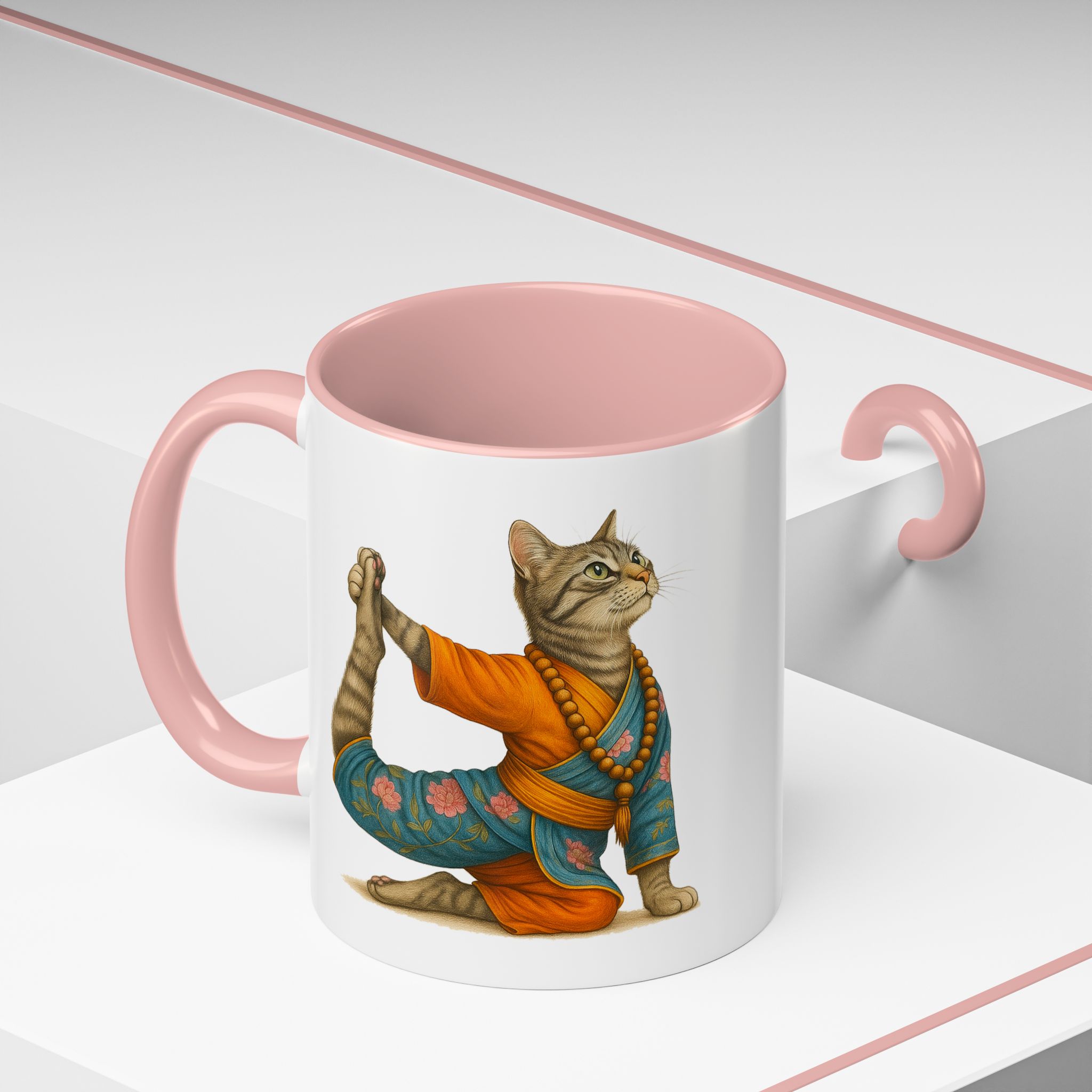 Tea mug Cat lover coffee cup cool gift for her office Mug yoga accessory kitten meditation pet mindfulness print - Image 12