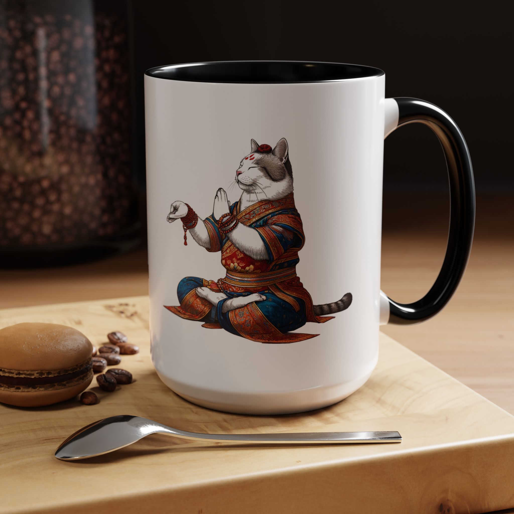 Office Mug cat lover yoga gift for mom Tea cup coffee Mug meditation accessory mindfulness pet design - Image 23