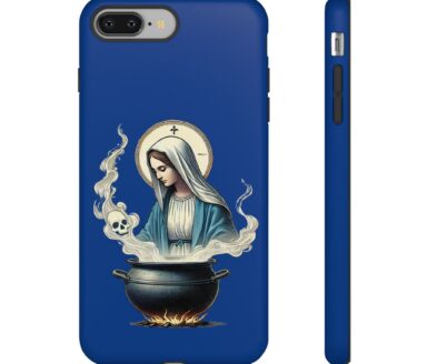 Blue Phone Case with Witch Design