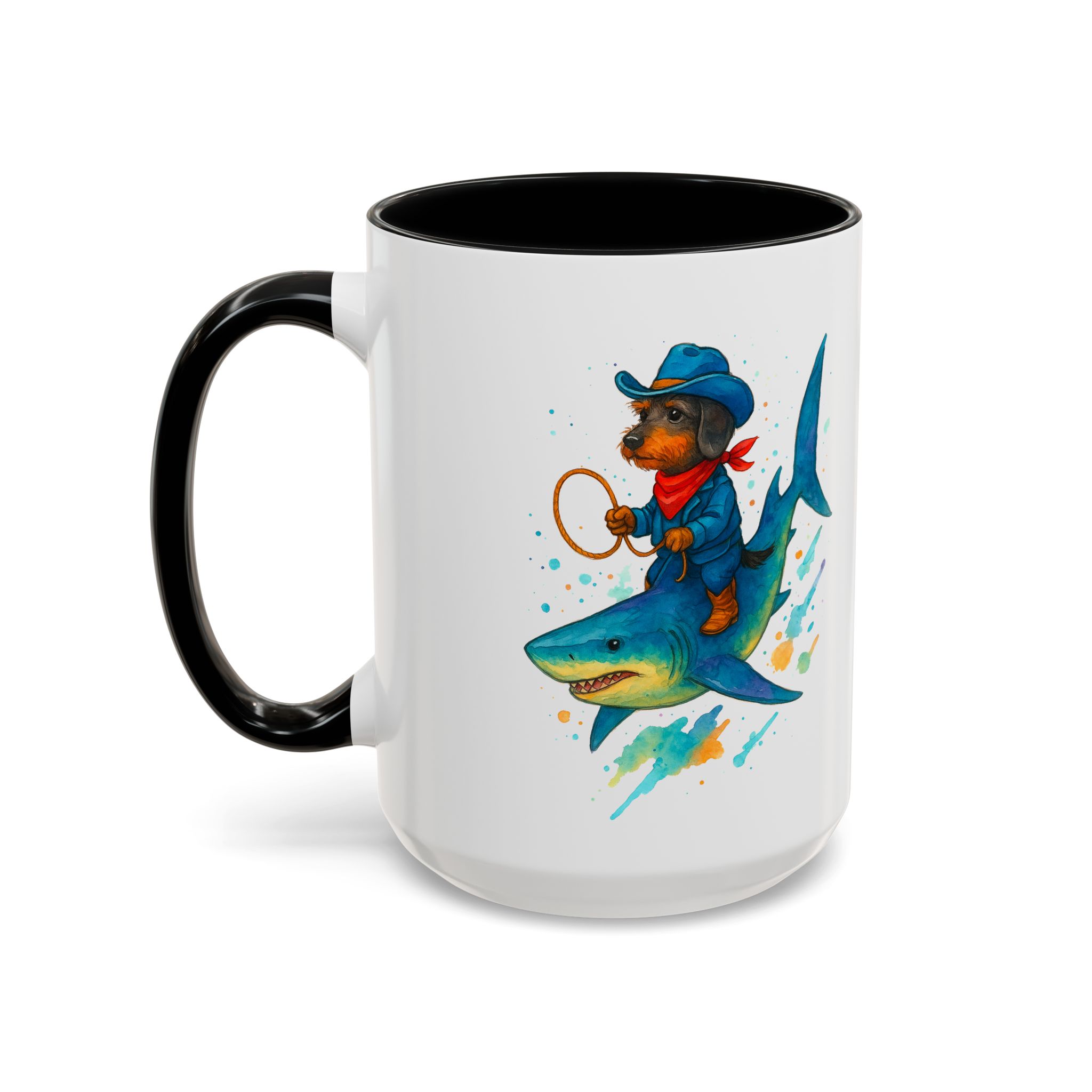 Funny Mug coffee lover Cowboy gift for him tea cup unique riding a shark mug office accessory shark design cowboy - Image 22