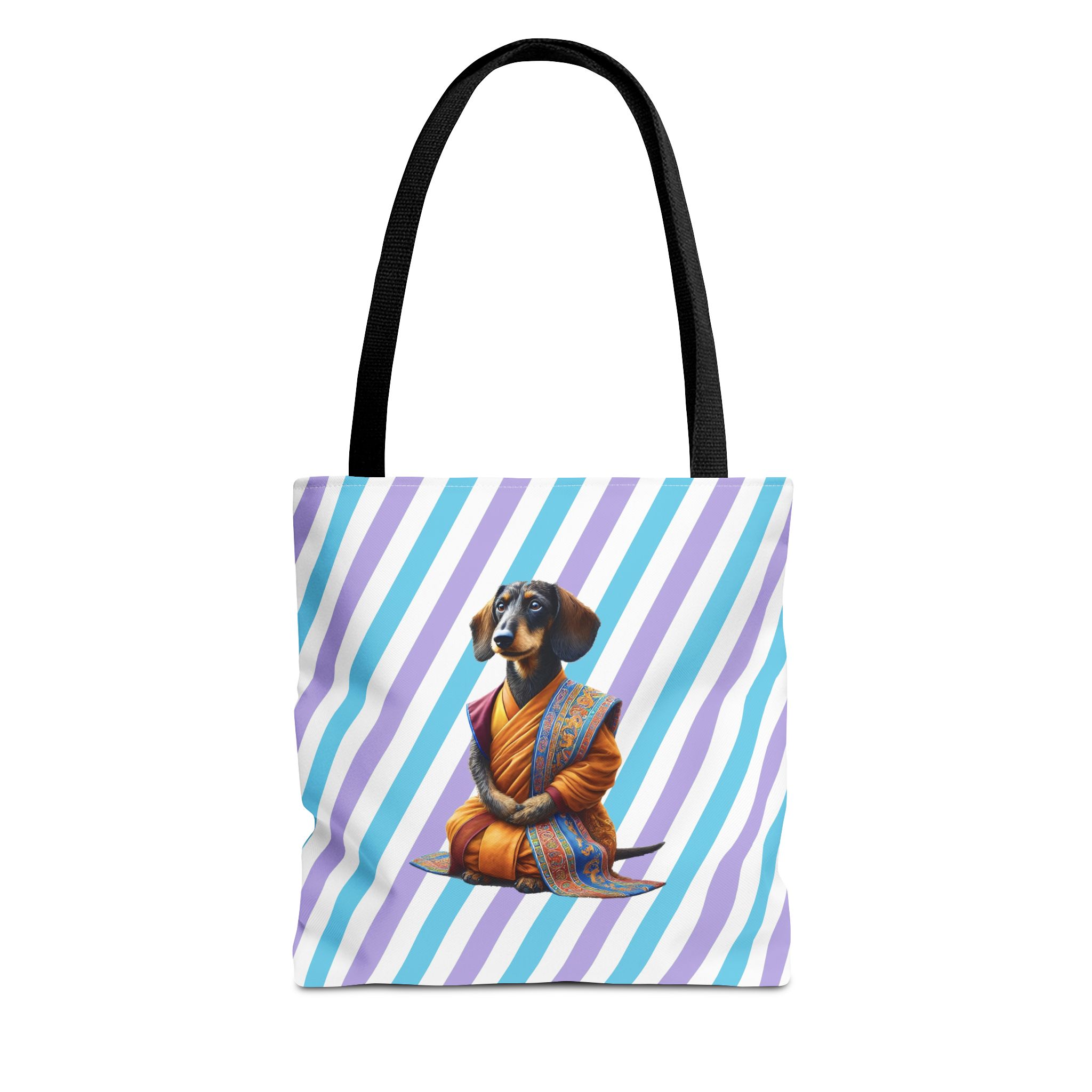 Meditation canvas tote bag Dog cute tote bag mindfulness design Dog funny gift colourful shoulder bag puppy purse