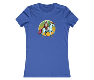 Blue T-Shirt with Unicorn Graphic