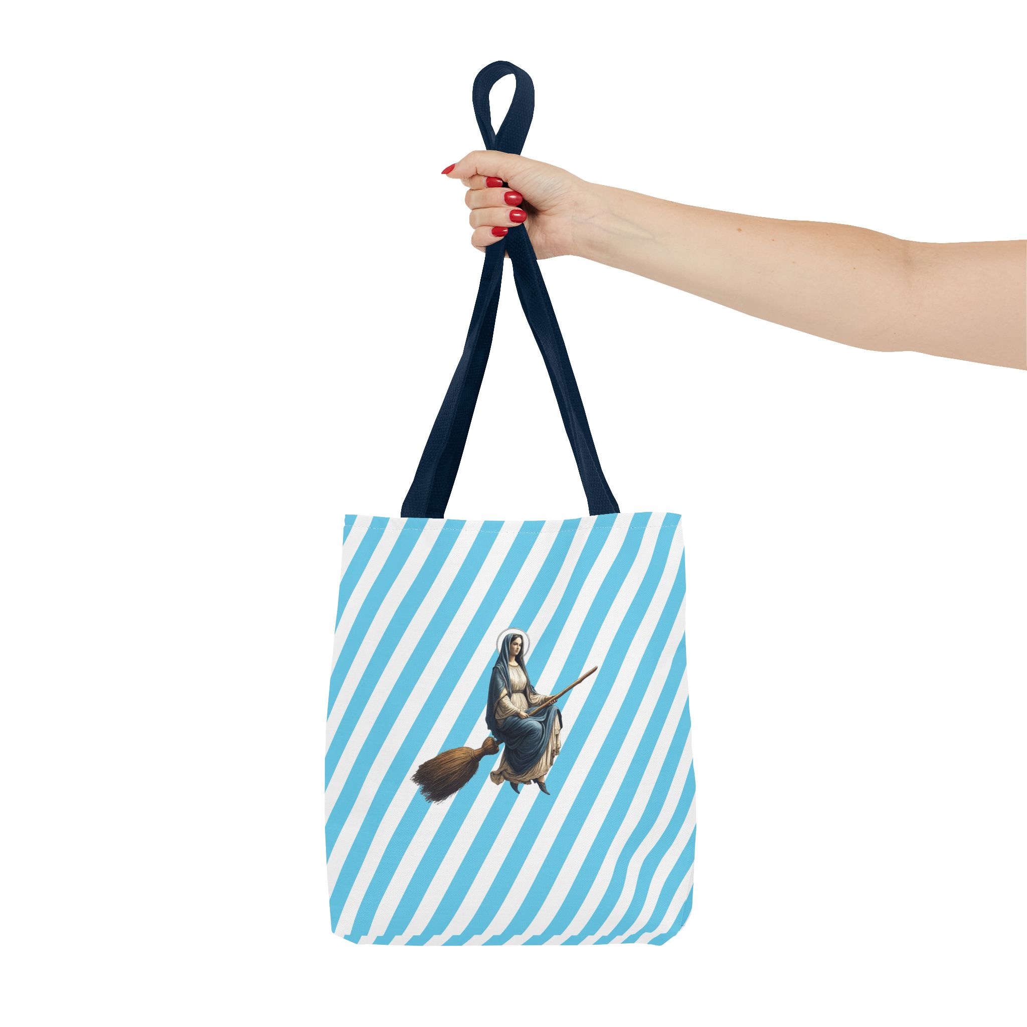 Satiric tote bag Virgin Mary witch broom cute tote bag religious shoulder bag sarcastic premium purse unusual - Image 26