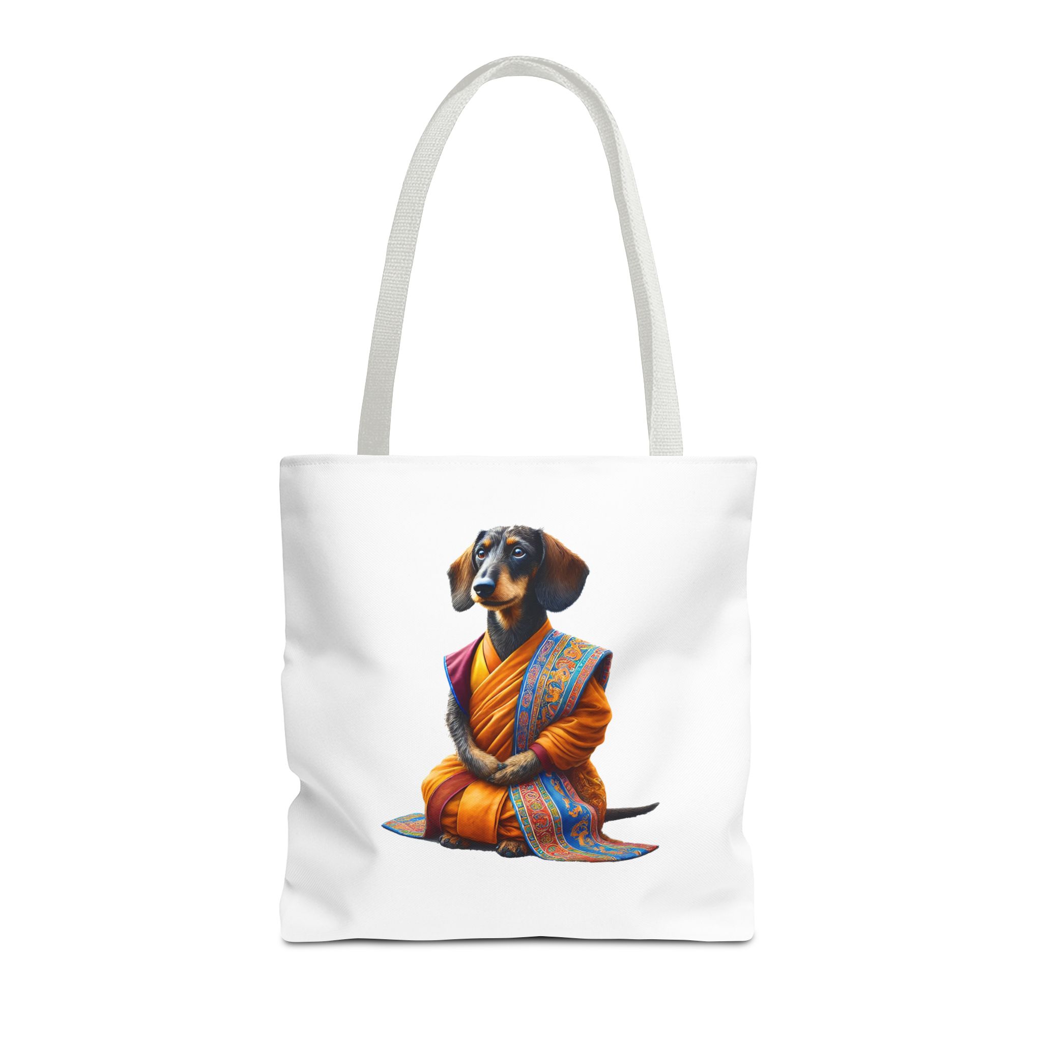 Meditation canvas tote bag Dog cute tote bag mindfulness design Dog funny gift colourful shoulder bag puppy purse – Image 15