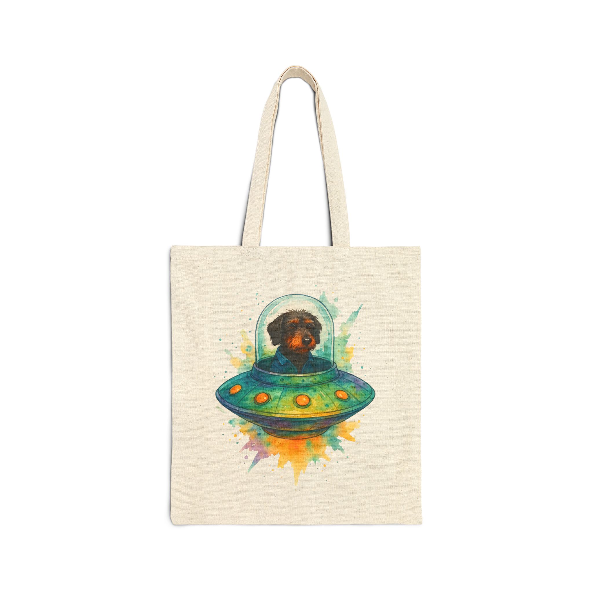 Dog Canvas Tote bag funny outerspace Bag astronaut pet lover cool gift clothing shoulder bag purse retro Handbag unique