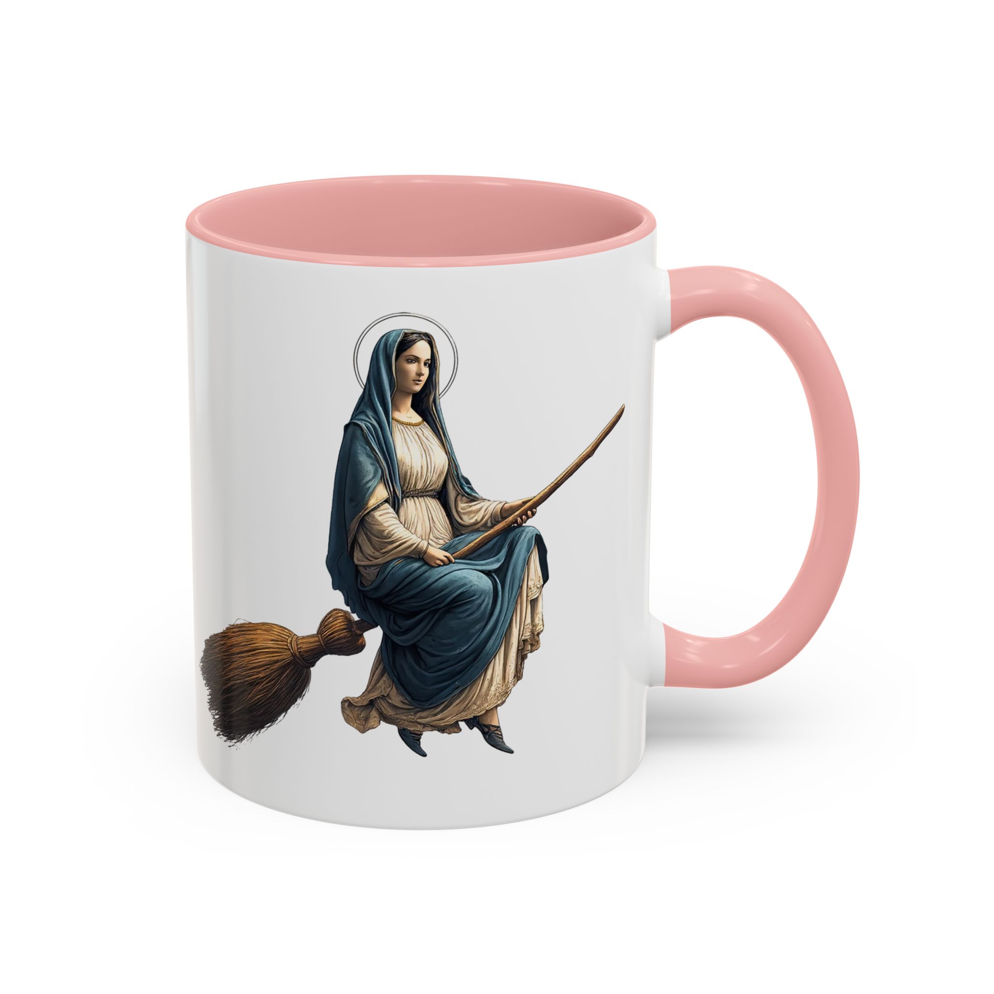 Funny Mug coffee lover gift for her Virgin Mary witch broom Sarcastic mug office accessory tea cup religious design unique - Image 13
