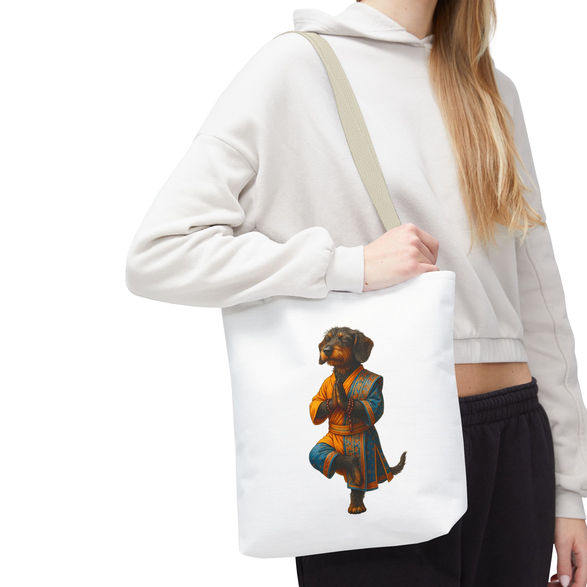 Funny canvas tote bag yoga cute tote bag dog yoga gift mindfulness shoulder bag puppy purse pet lover handbag - Imagen 20
