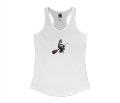 White Tank Top with Witch Graphic