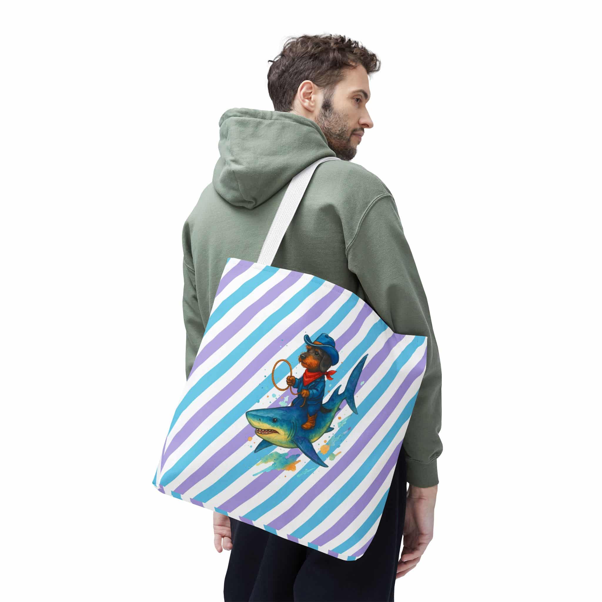 Cowboy purse – Shark Tote bag – Funny Dog tote bag cowboy print - Image 18