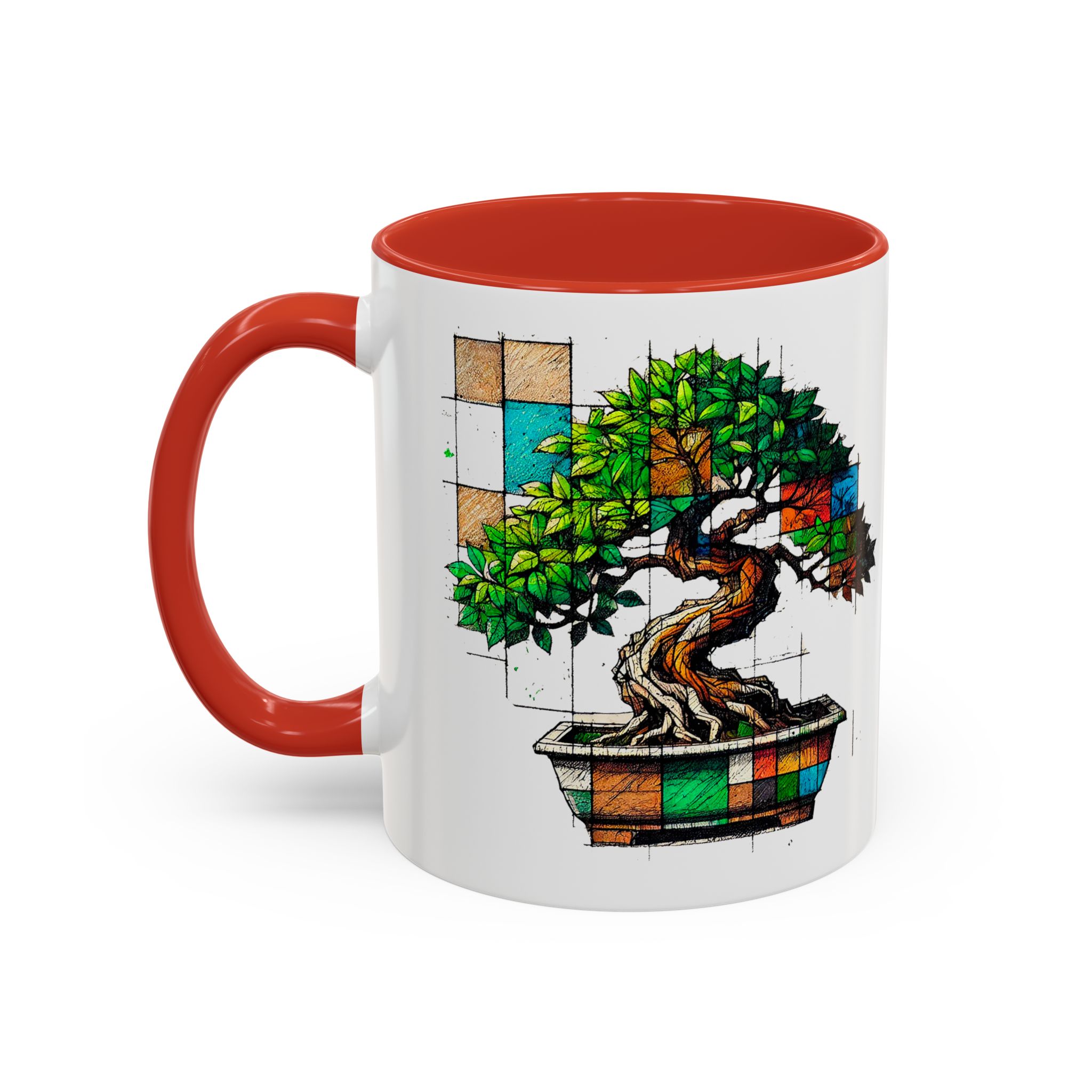Bonsai mug zen nature style with original graphic pattern and cozy touch - Imagen 14